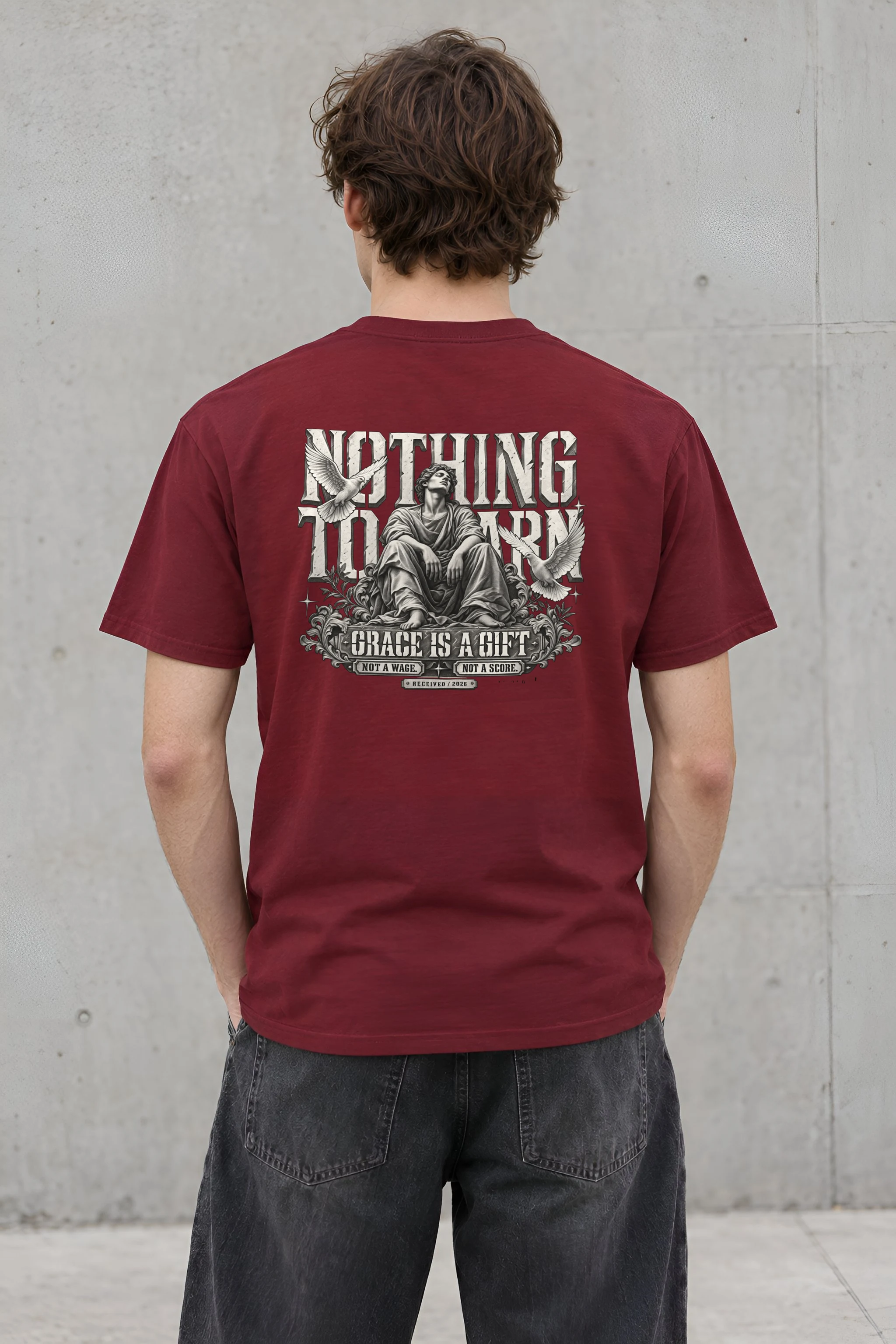 "Nothing to Earn Grace" Heavyweight Unisex Crewneck T-shirt