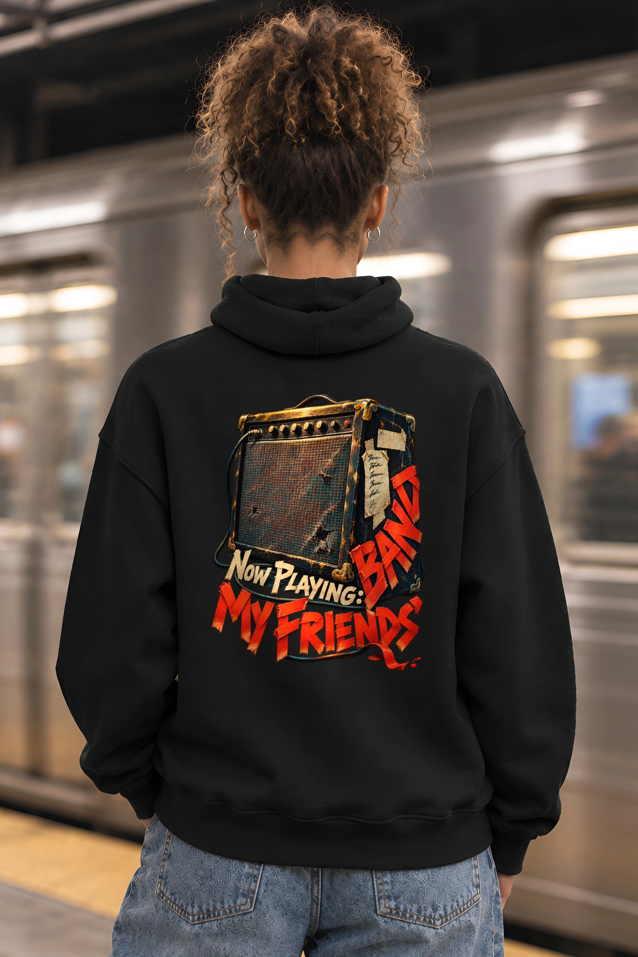 "Now Playing: My Friends' Band" Heavy Blend Unisex Pullover Hoodie