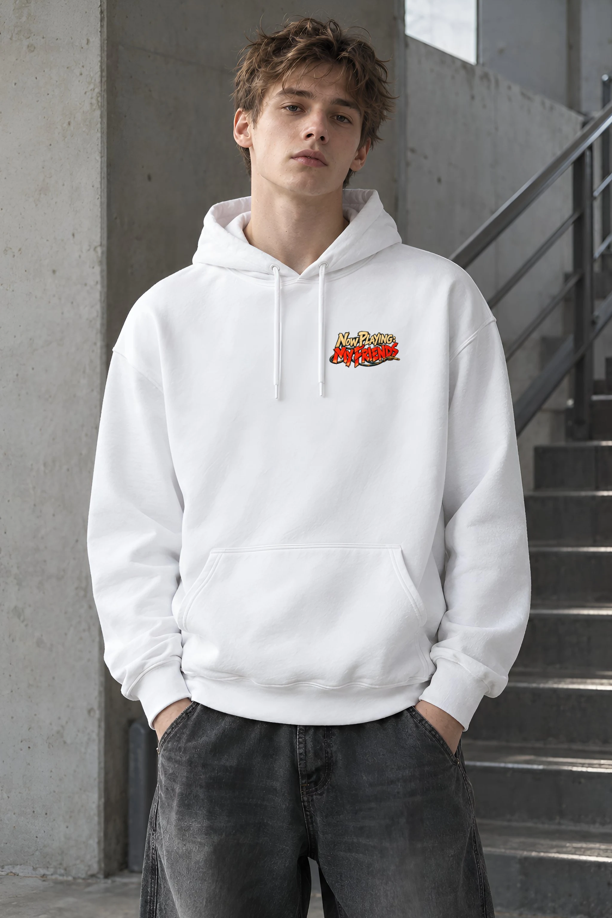"Now Playing: My Friends' Band" Heavy Blend Unisex Pullover Hoodie