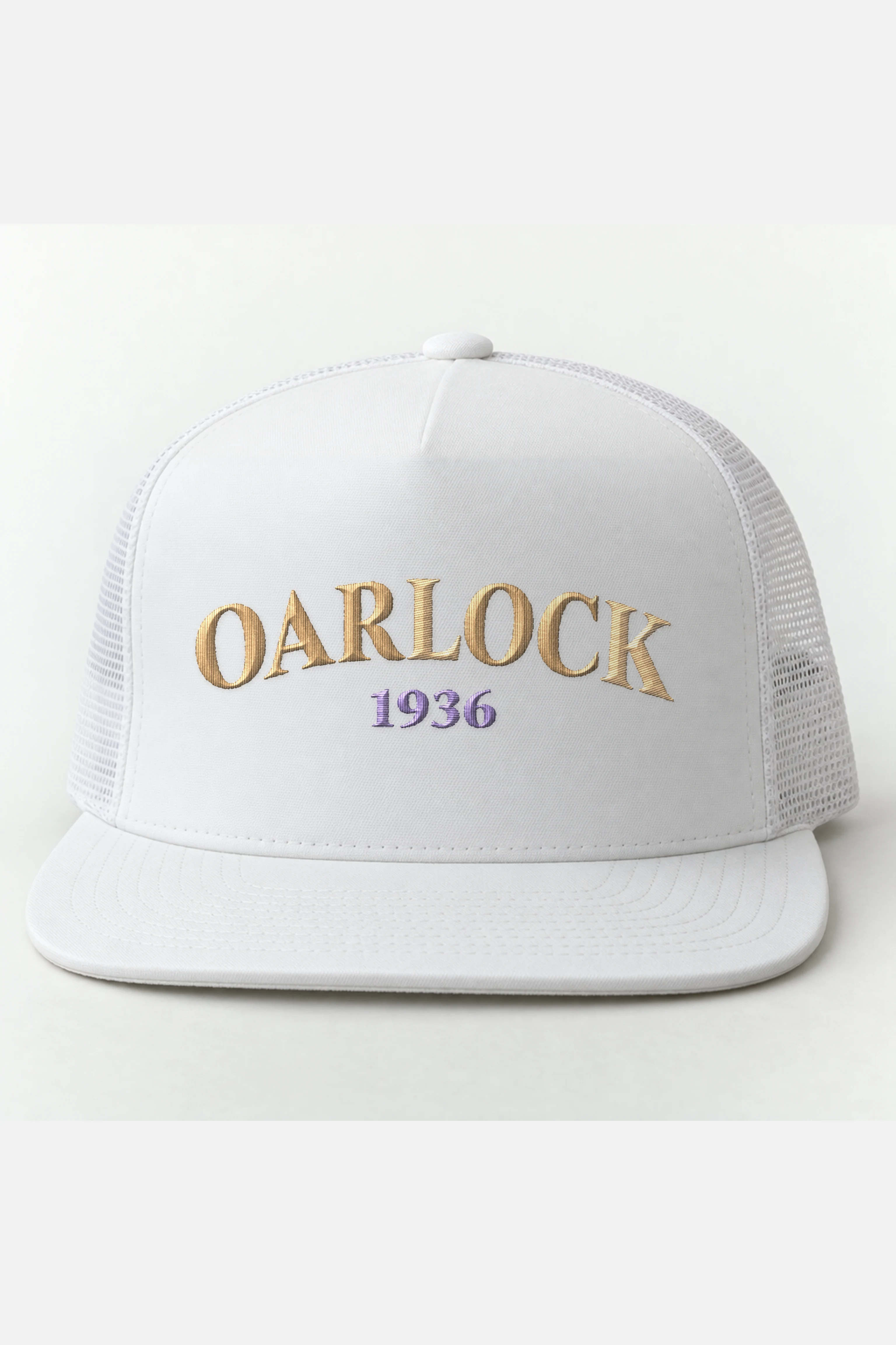 "Oarlock 1936" 5 Panel Trucker Cap · Embroidered
