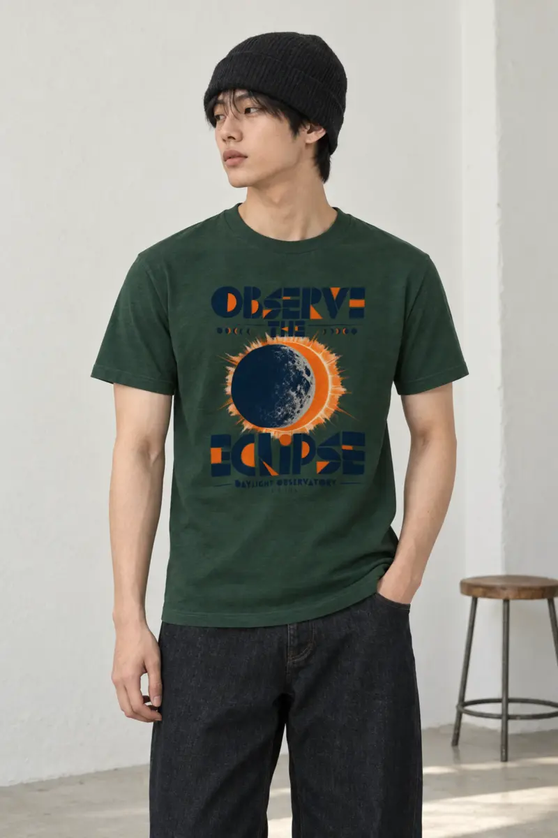 "Observe the Eclipse" Heavyweight Unisex Crewneck T-shirt