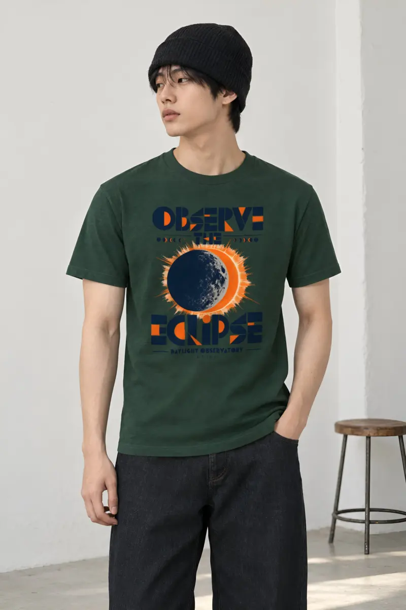 "Observe the Eclipse" Heavyweight Unisex Crewneck T-shirt