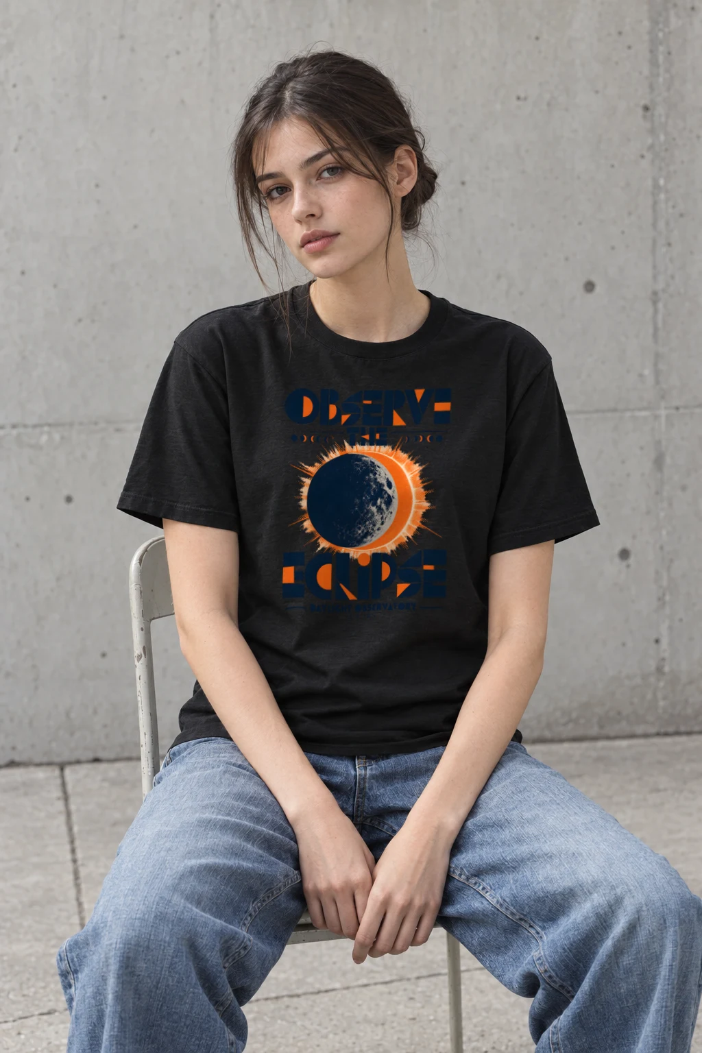 "Observe the Eclipse" Heavyweight Unisex Crewneck T-shirt