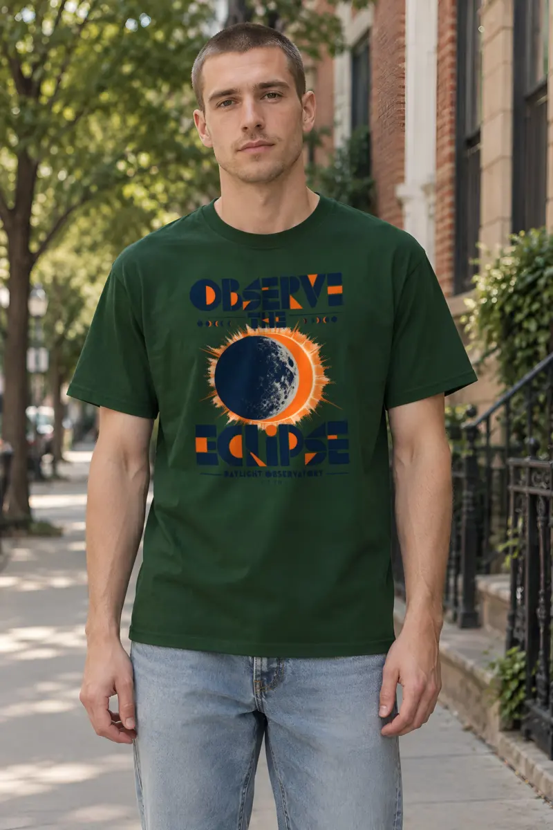"Observe the Eclipse" Heavyweight Unisex Crewneck T-shirt