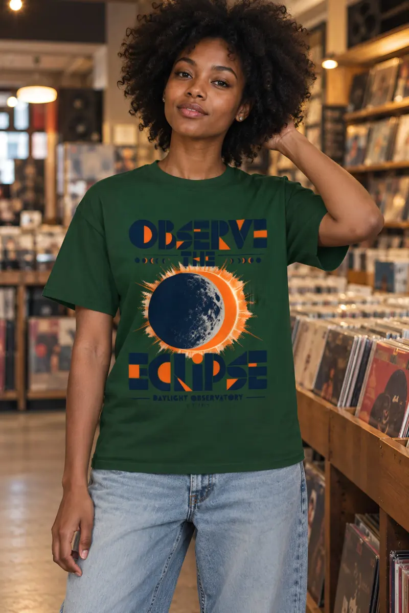 "Observe the Eclipse" Heavyweight Unisex Crewneck T-shirt