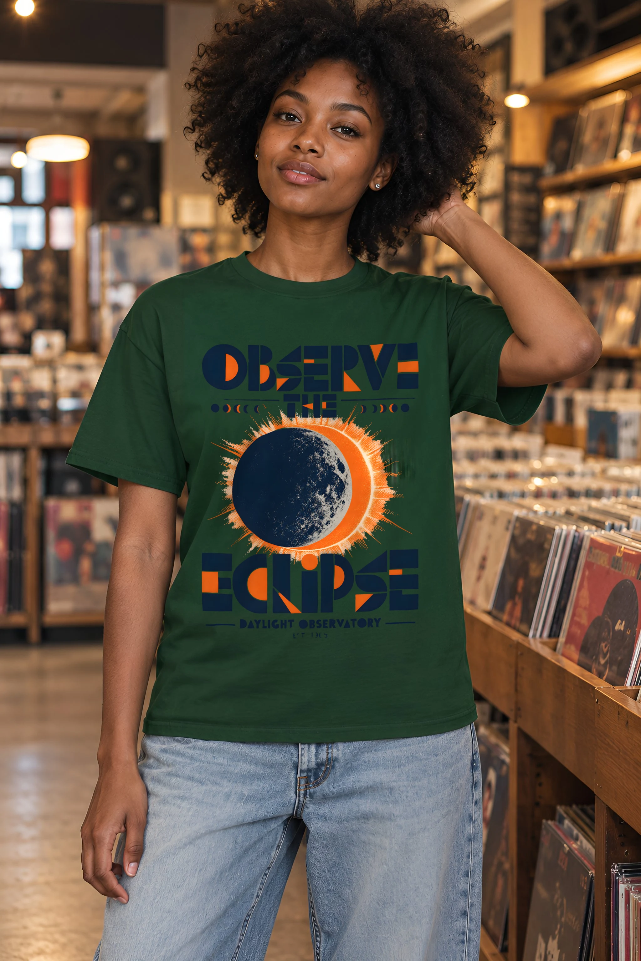 "Observe the Eclipse" Heavyweight Unisex Crewneck T-shirt
