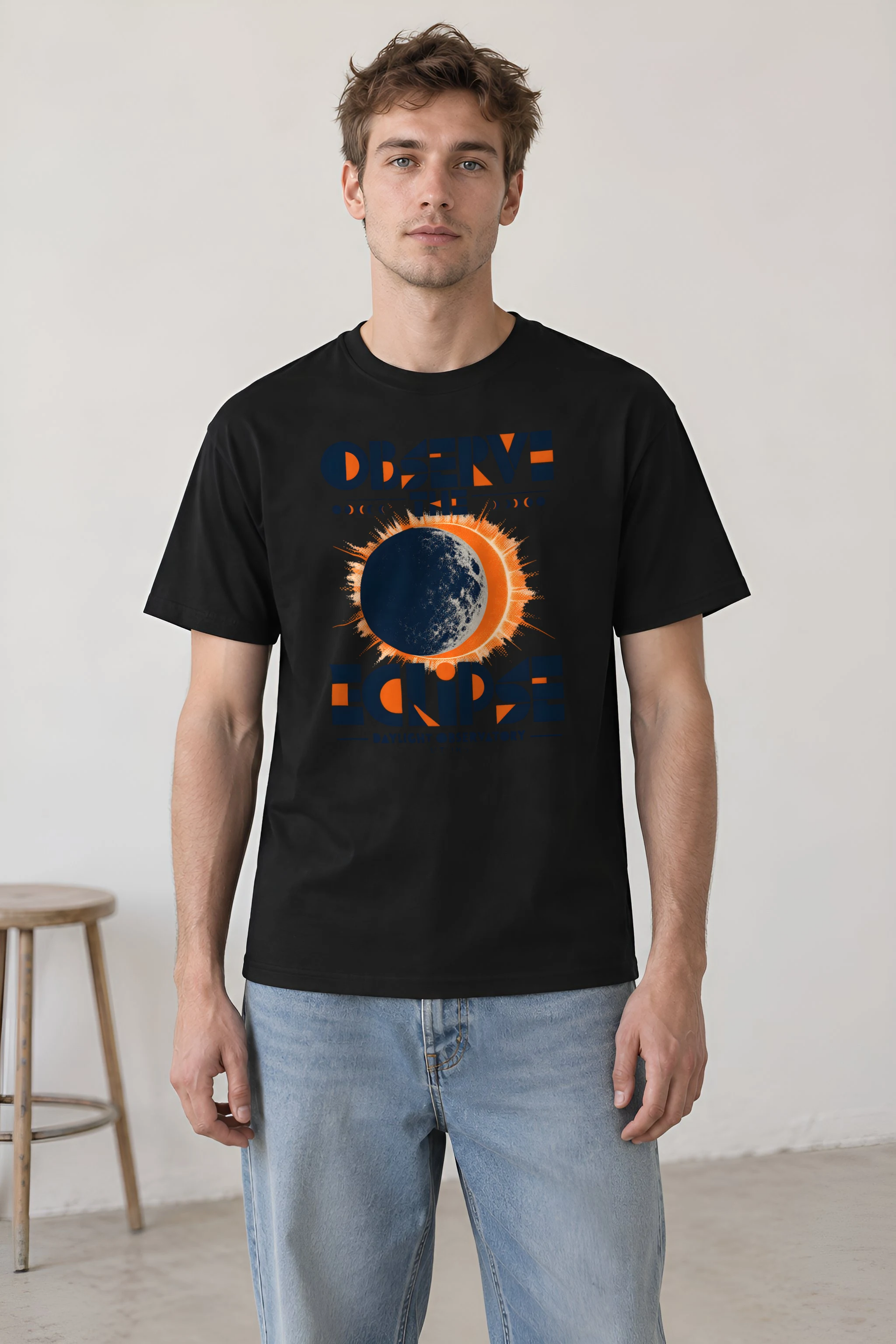 "Observe the Eclipse" Heavyweight Unisex Crewneck T-shirt