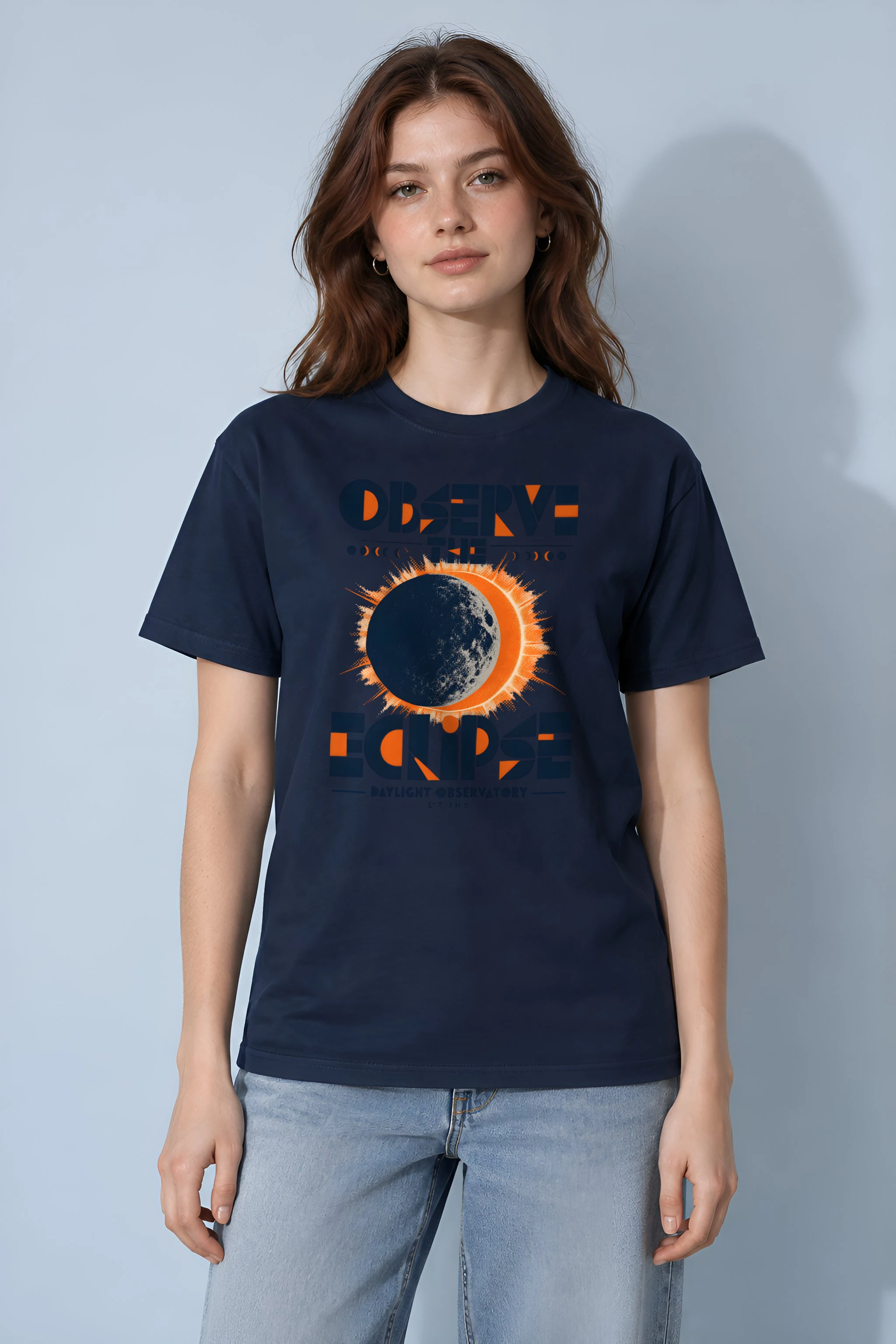 "Observe the Eclipse" Heavyweight Unisex Crewneck T-shirt