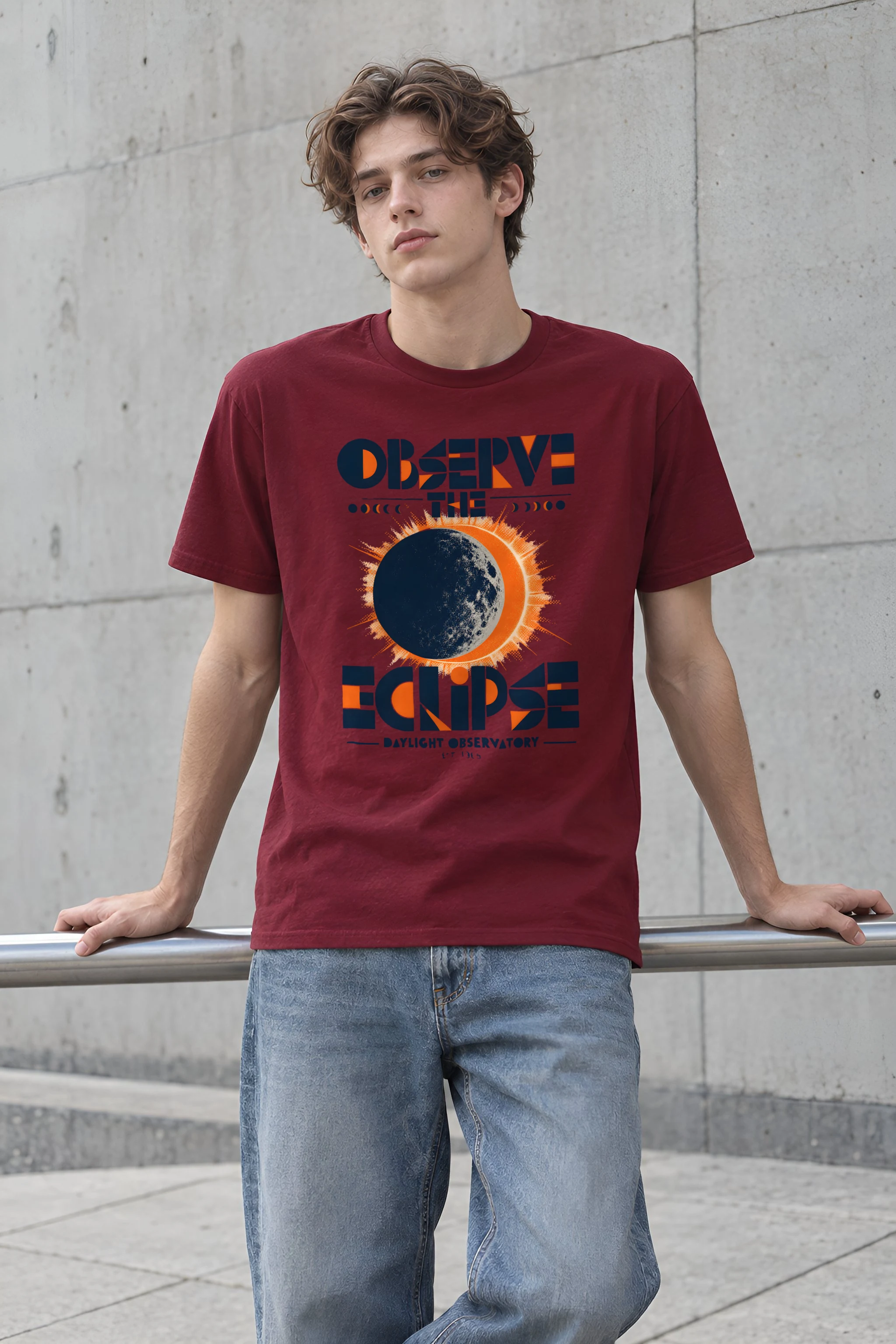 "Observe the Eclipse" Heavyweight Unisex Crewneck T-shirt