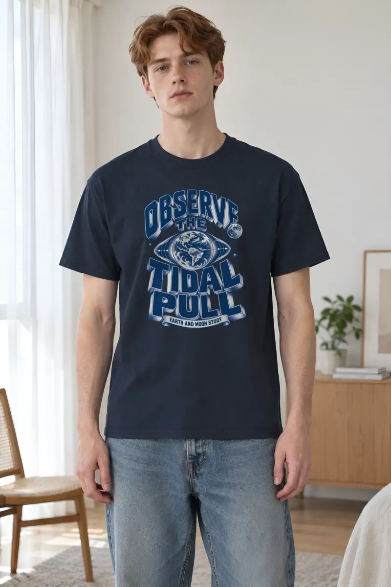 "Observe the Tidal Pull" Heavyweight Unisex Crewneck T-shirt