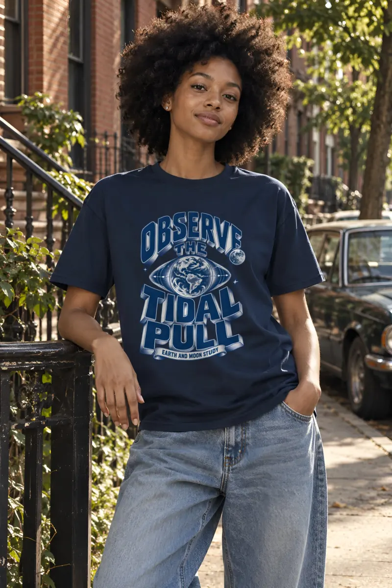 "Observe the Tidal Pull" Heavyweight Unisex Crewneck T-shirt