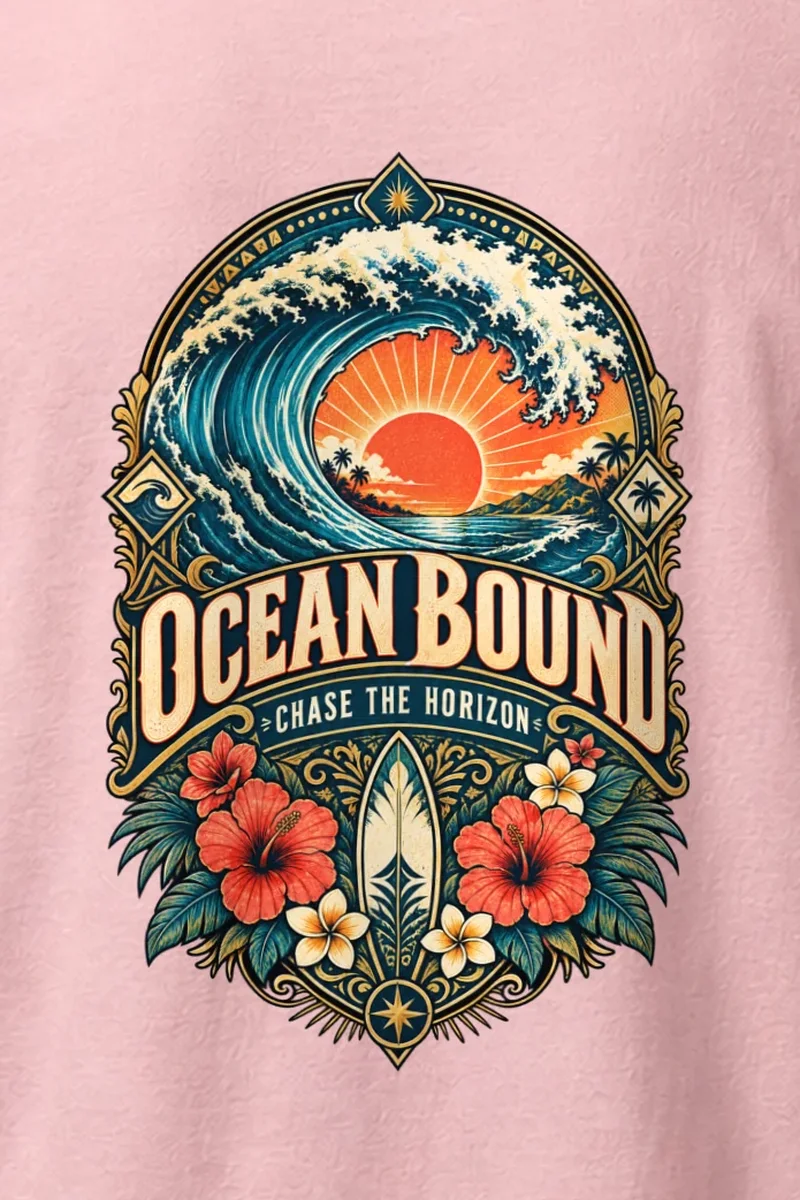 "Ocean Bound" Heavyweight Unisex Crewneck T-shirt