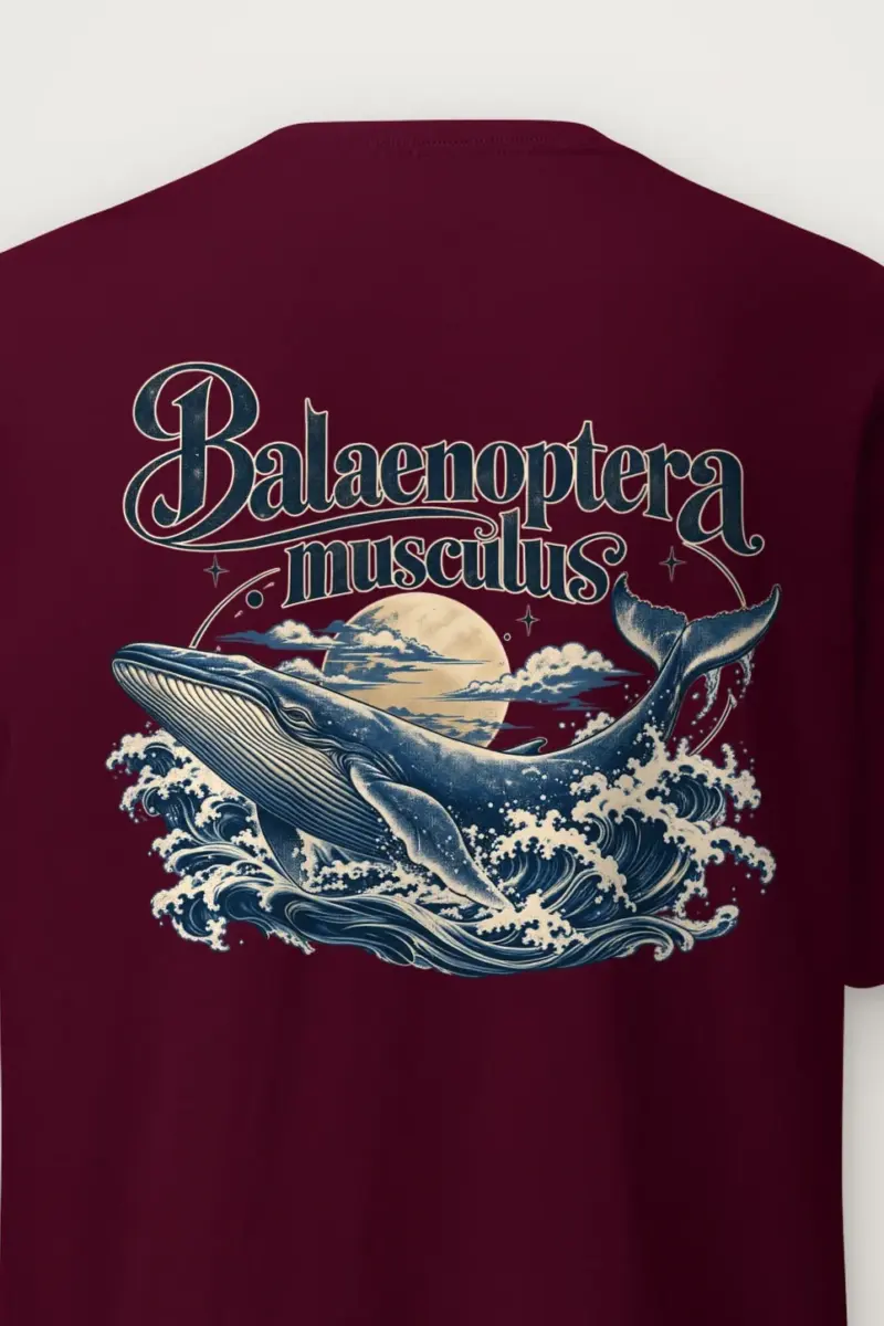 "Ocean Whale Engraving" Heavyweight Unisex Crewneck T-shirt