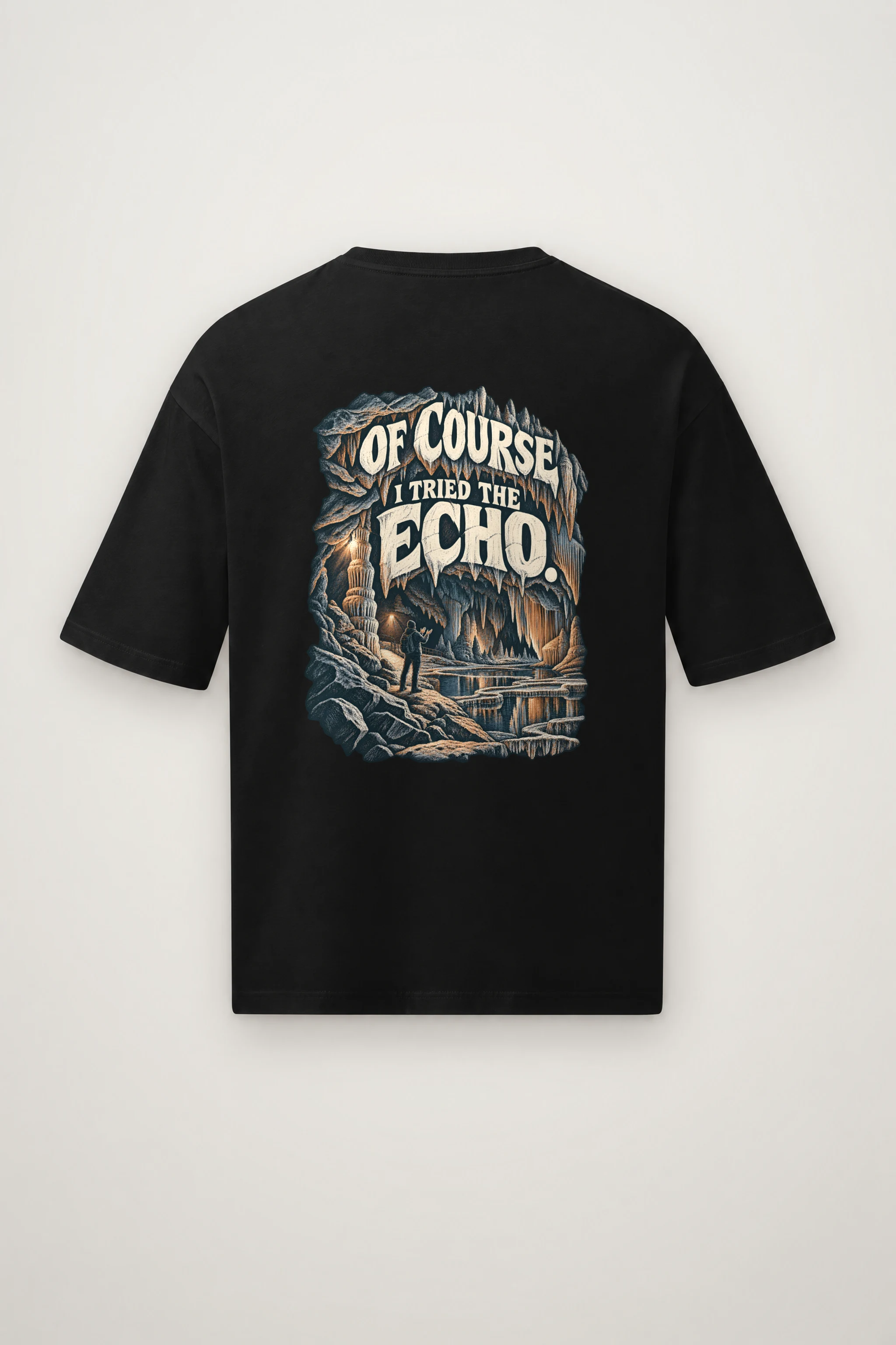 "Of Course I Tried the Echo" Men's Oversized Heavyweight Crewneck T-Shirt