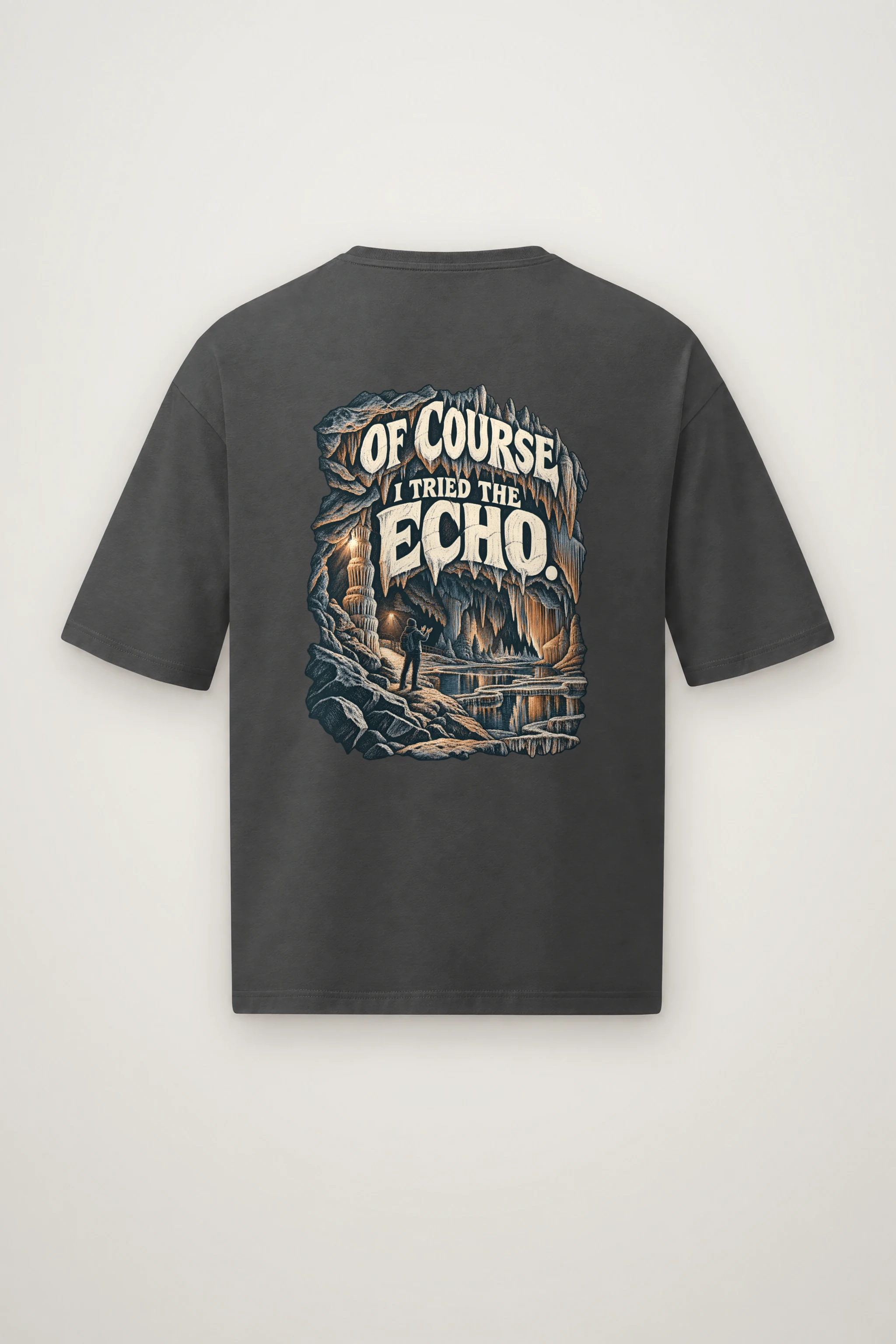 "Of Course I Tried the Echo" Men's Oversized Heavyweight Crewneck T-Shirt