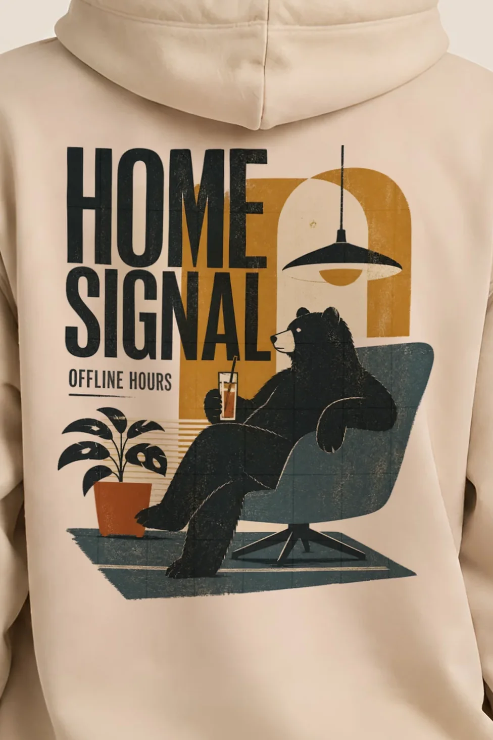 "Offline Hours" 1 Pullover Hoodie - the graphic up close