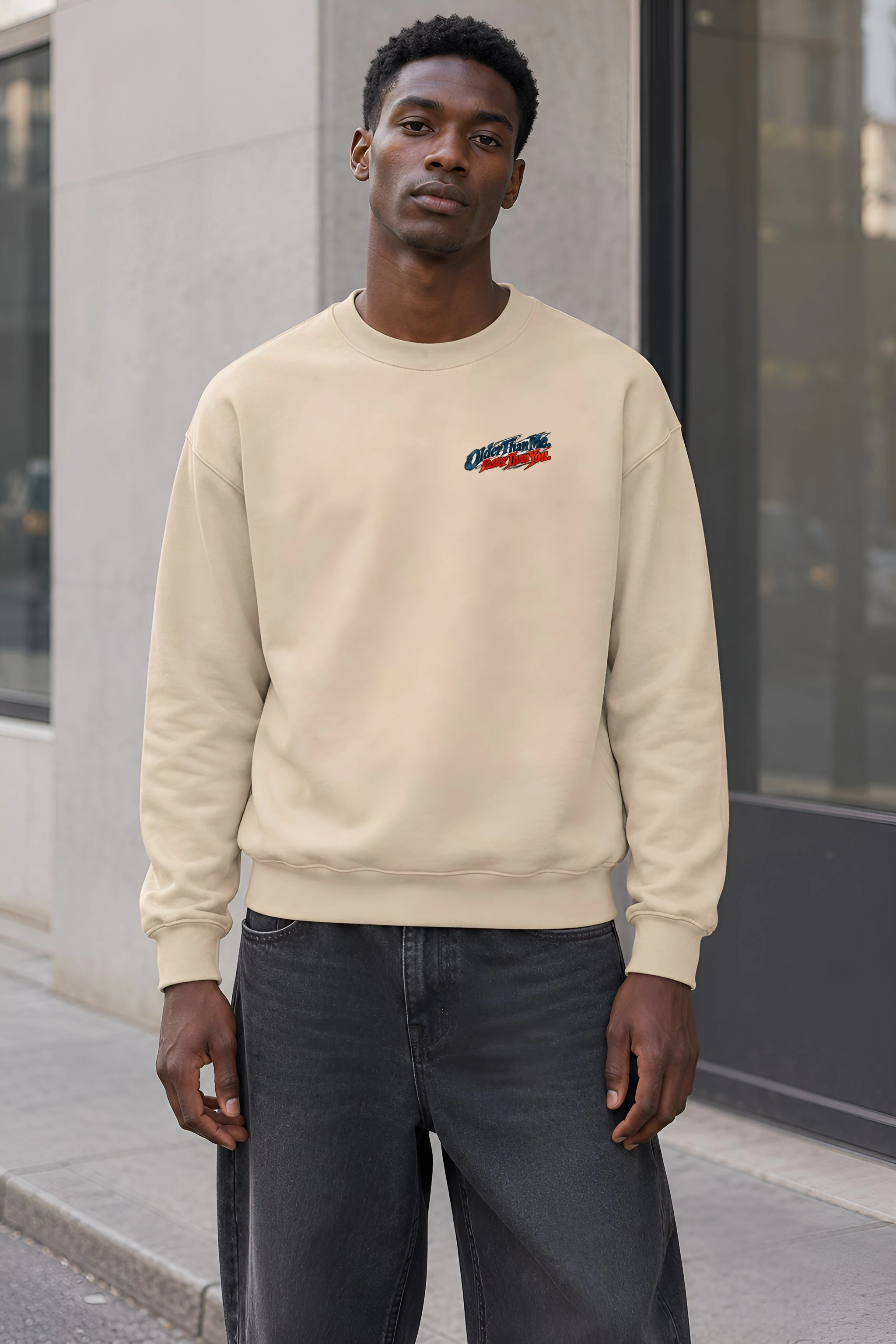 "Older Than Me. Faster Than You." Heavy Blend Unisex Crewneck Sweatshirt