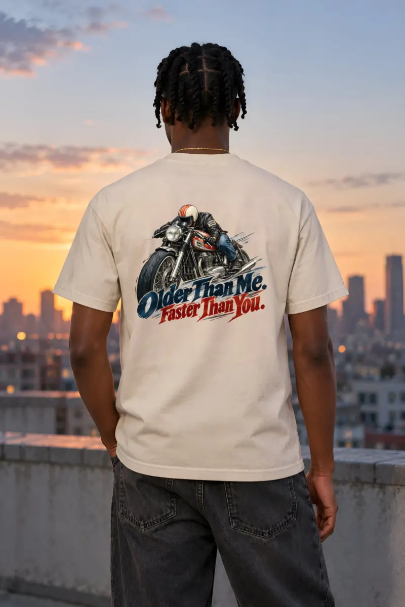 "Older Than Me Vintage Rider" Heavyweight Unisex Crewneck T-shirt