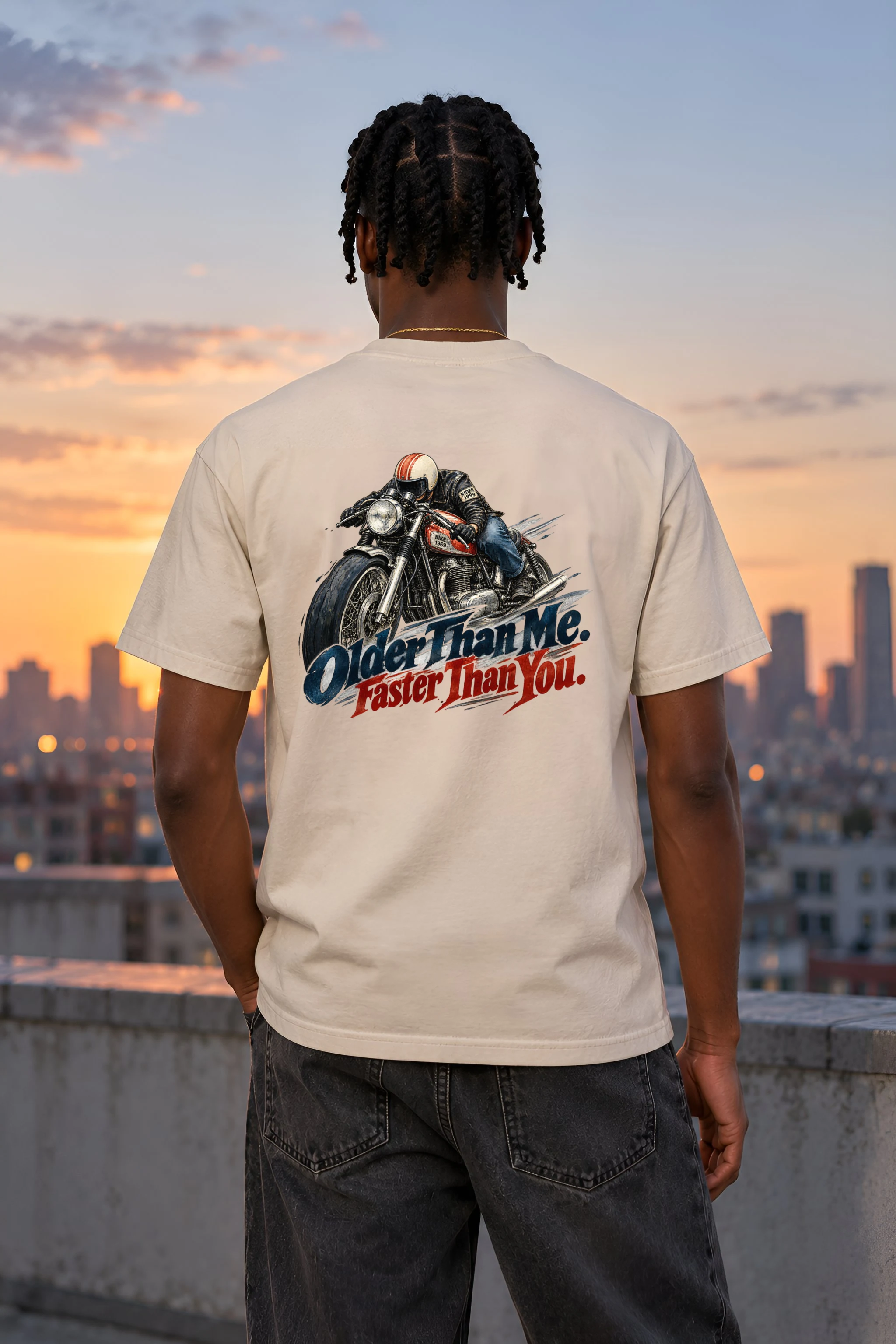 "Older Than Me Vintage Rider" Heavyweight Unisex Crewneck T-shirt