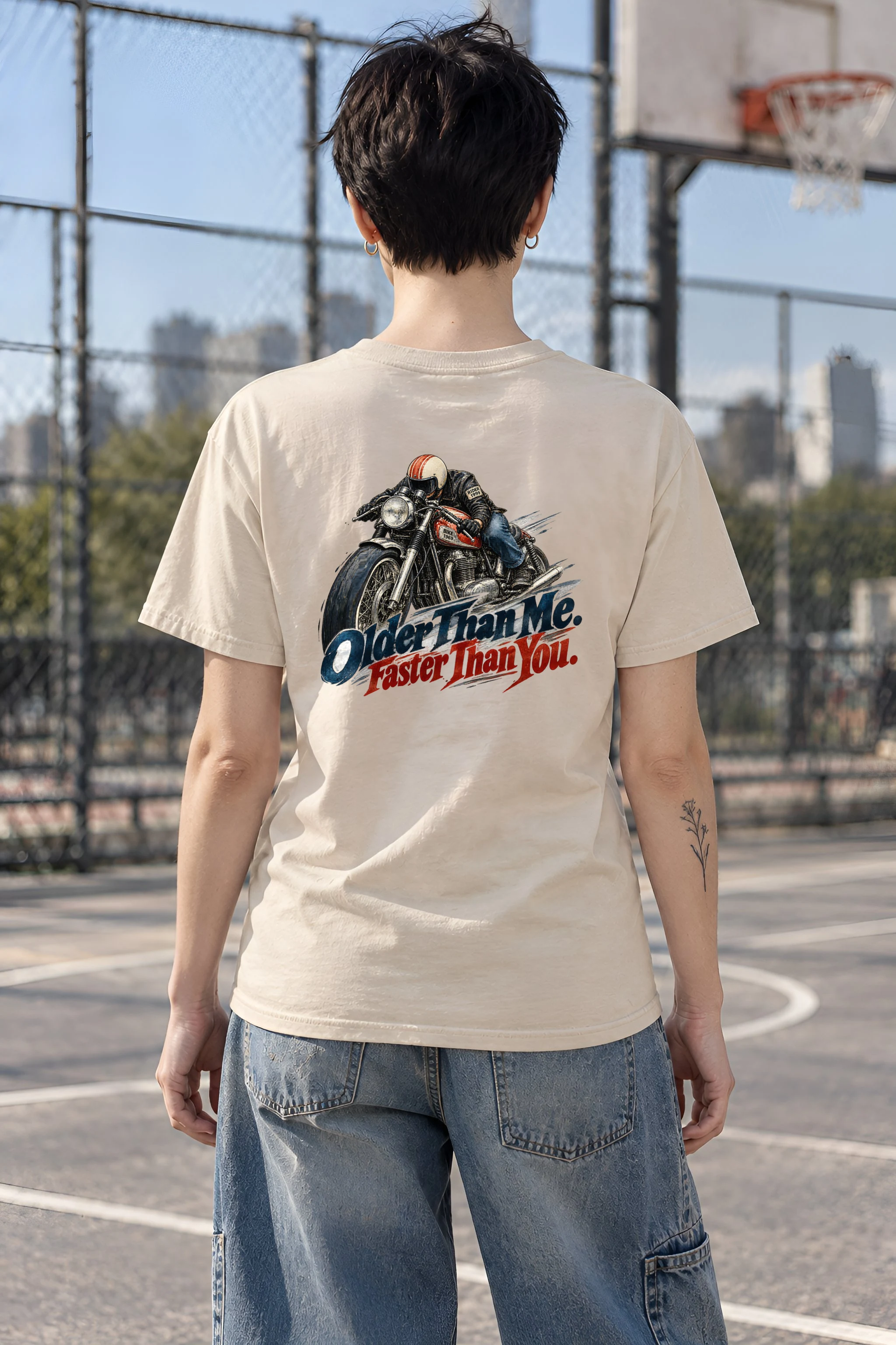 "Older Than Me Vintage Rider" Heavyweight Unisex Crewneck T-shirt