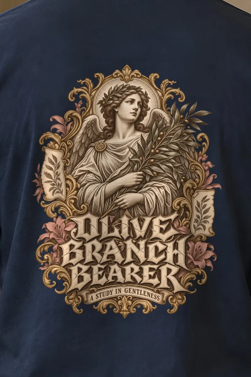 "Olive Branch Bearer" Unisex Longsleeve T-shirt - the graphic up close
