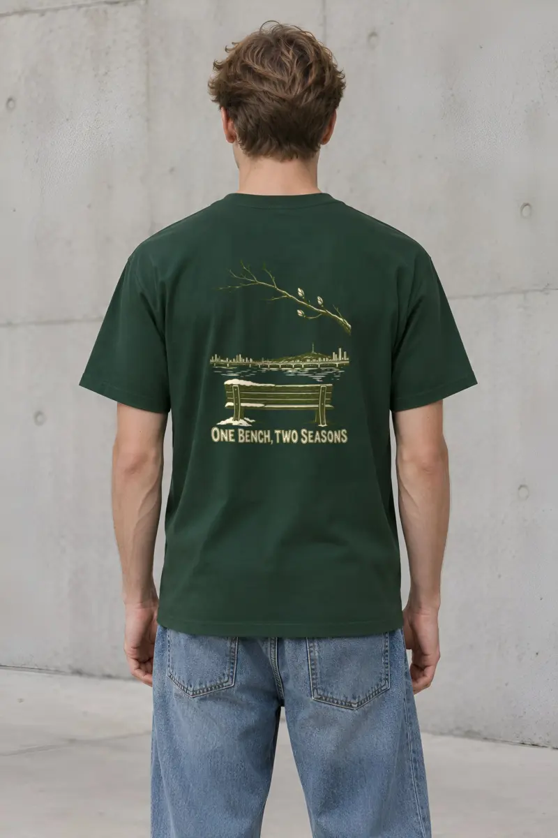 "ONE BENCH, TWO SEASONS" Heavyweight Unisex Crewneck T-shirt