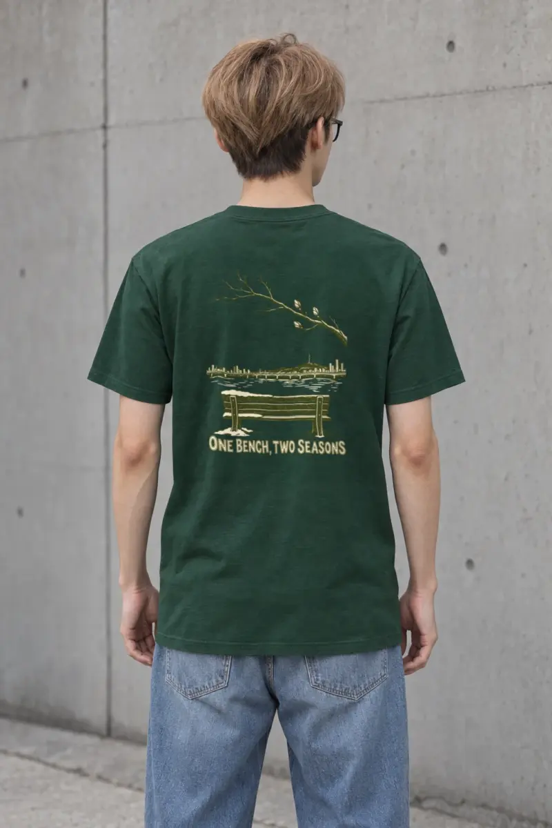 "ONE BENCH, TWO SEASONS" Heavyweight Unisex Crewneck T-shirt