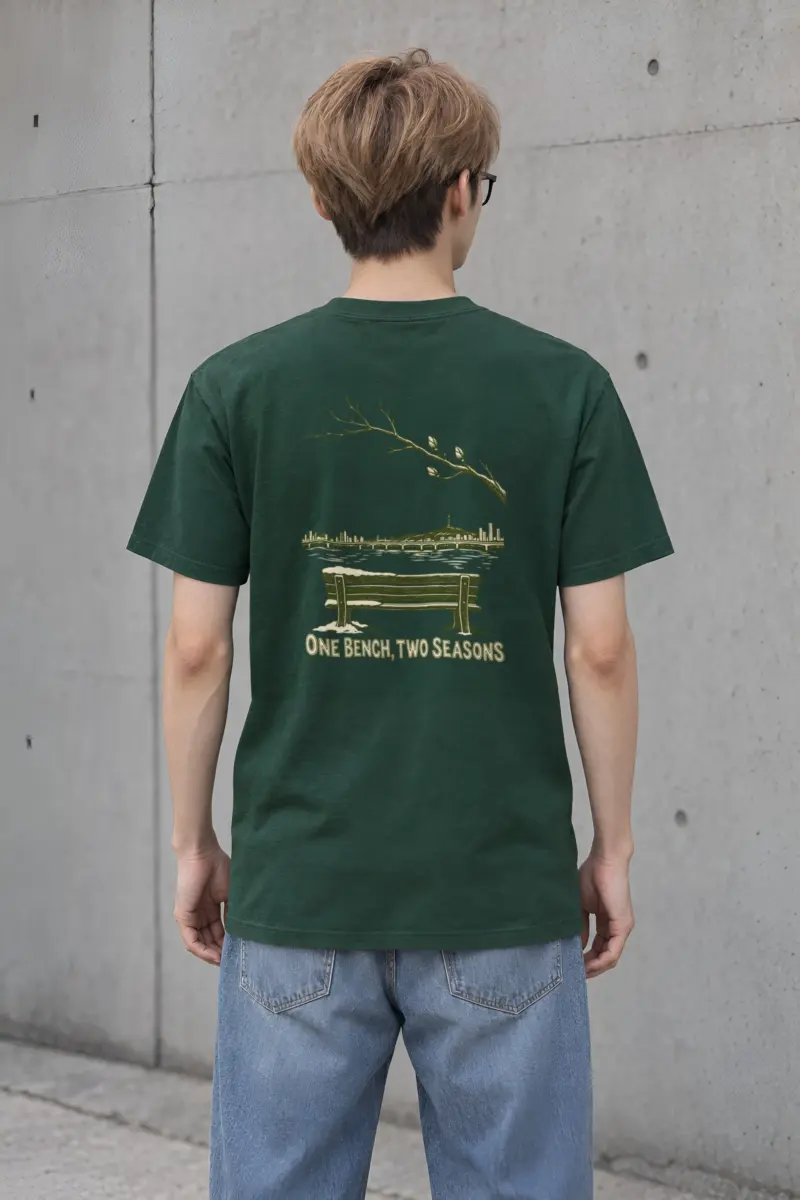 "ONE BENCH, TWO SEASONS" Heavyweight Unisex Crewneck T-shirt