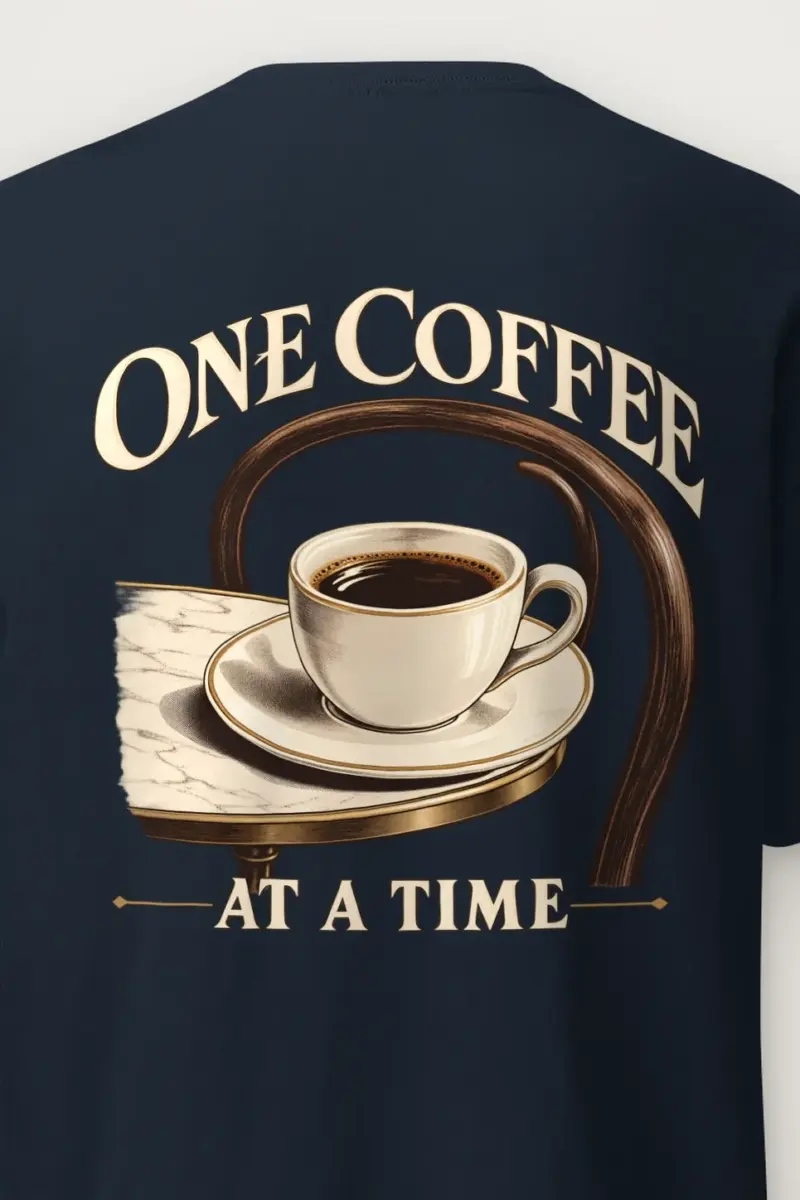 "One Coffee at a Time" Heavyweight Unisex Crewneck T-shirt
