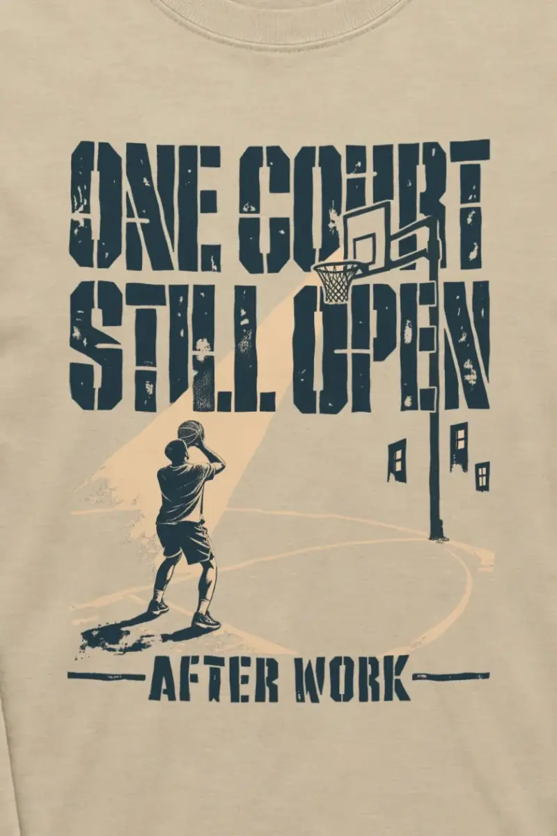 "One Court Still Open" Unisex Longsleeve T-shirt - the graphic up close