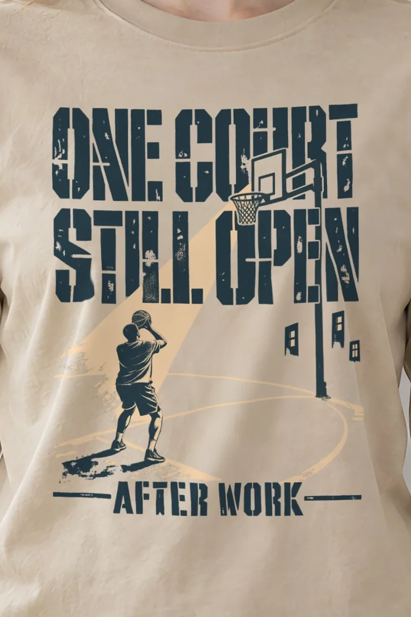 "One Court Still Open" Unisex Longsleeve T-shirt - the graphic up close