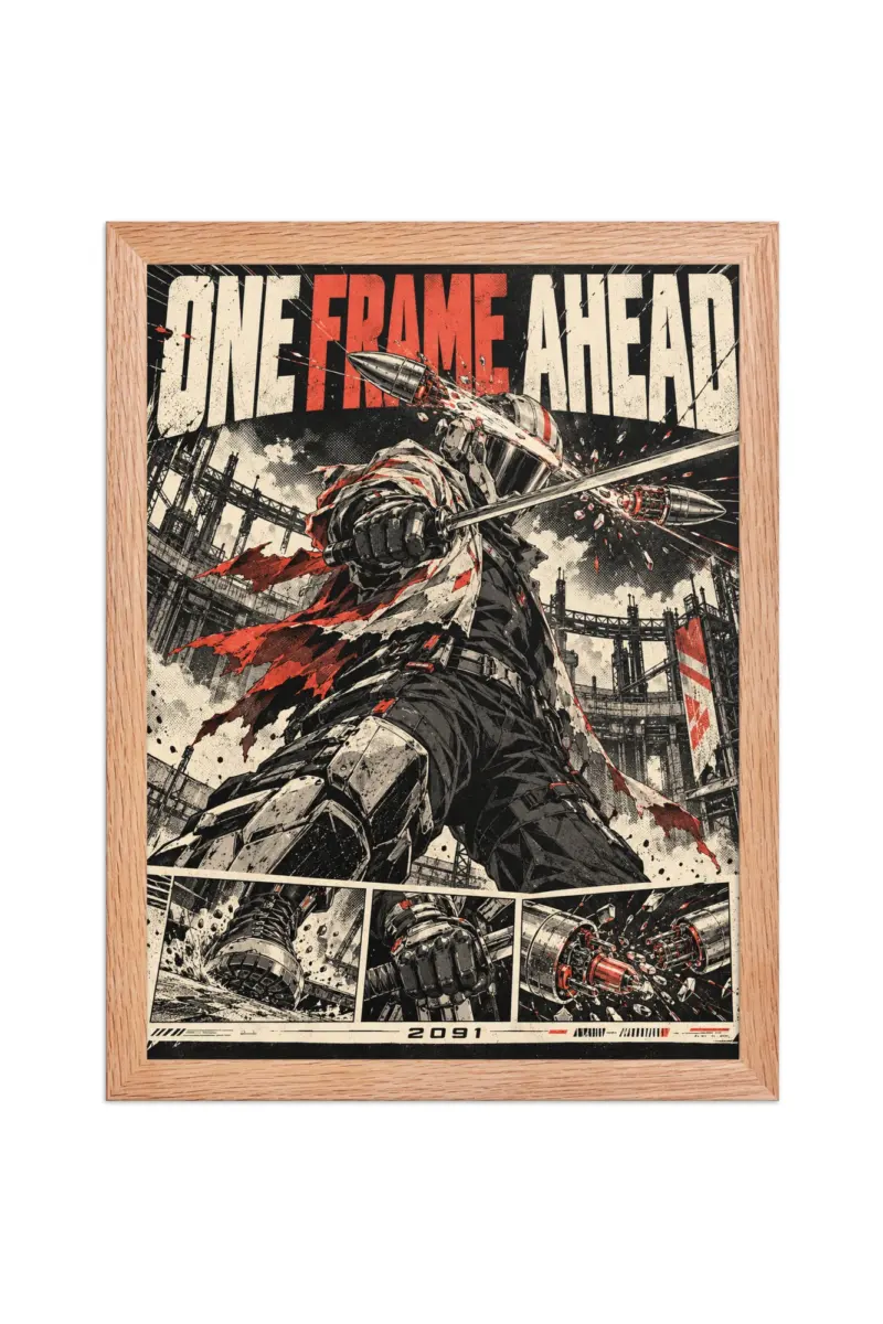 “One Frame Ahead” Premium Wooden Framed Poster