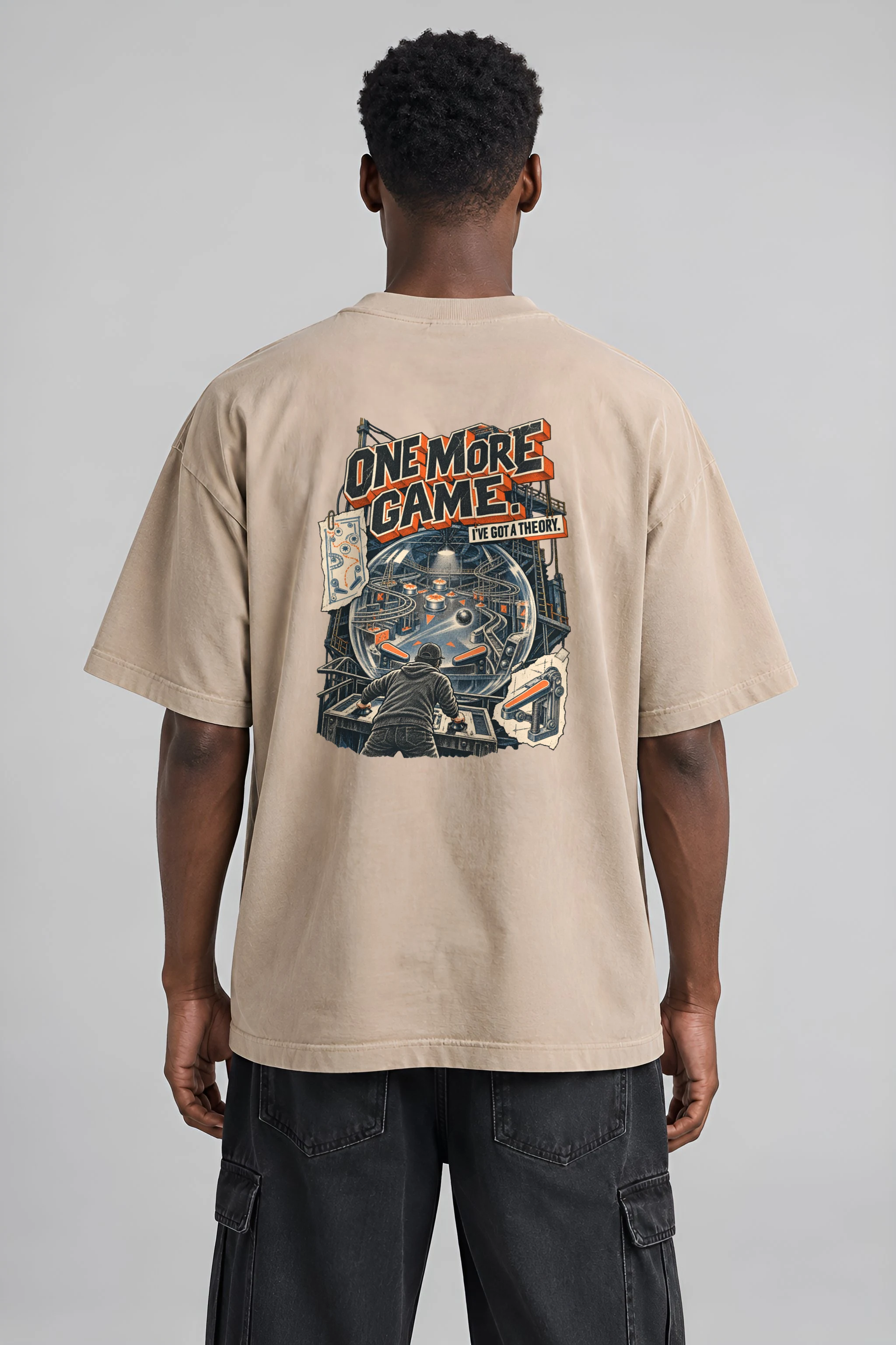 "One More Game" Men's Oversized Heavyweight Crewneck T-Shirt