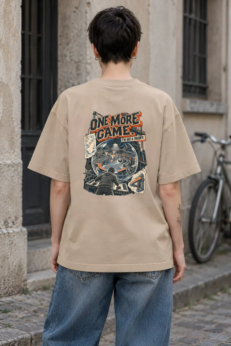 "One More Game" Unisex Oversized Heavyweight Crewneck T-Shirt
