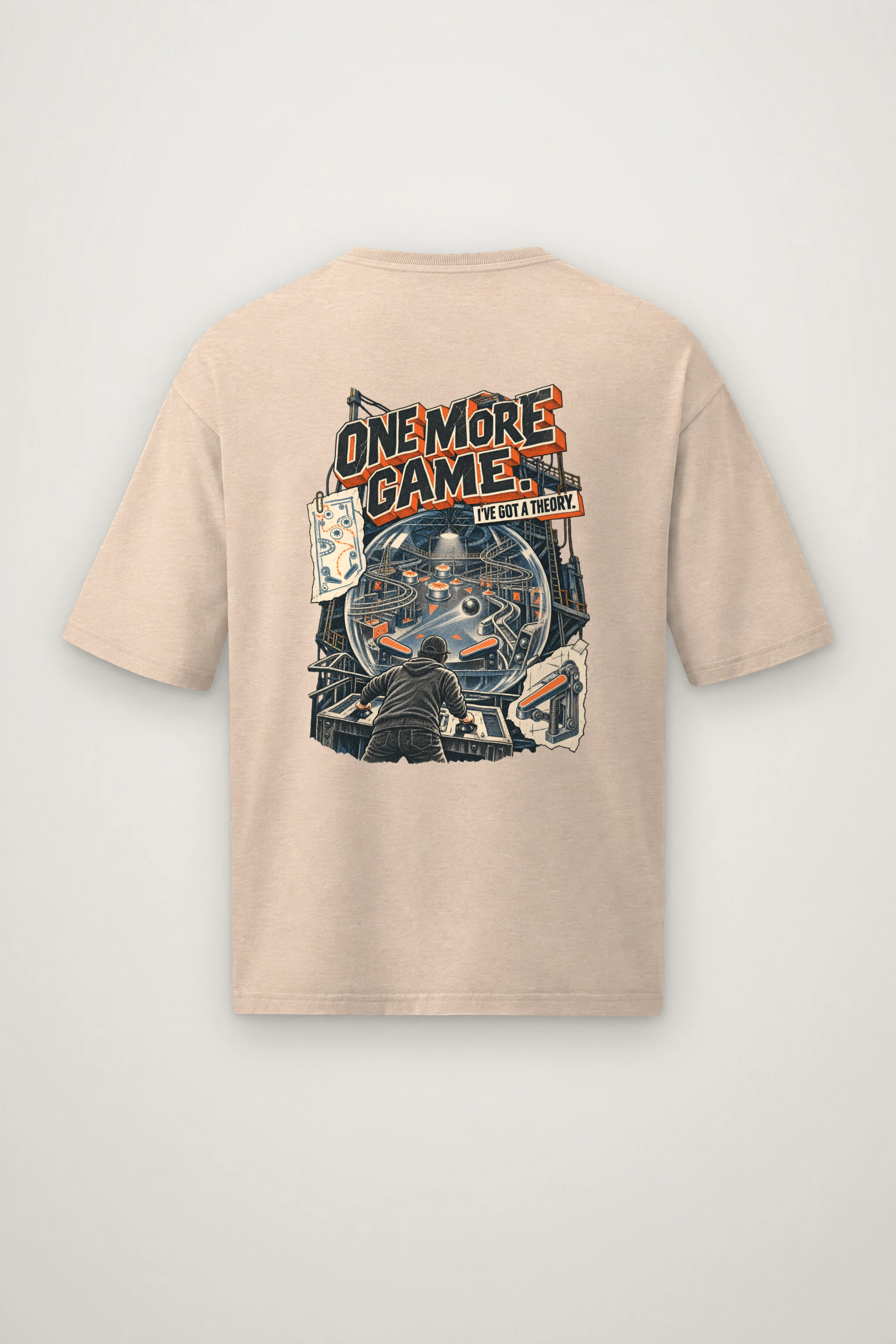 "One More Game" Men's Oversized Heavyweight Crewneck T-Shirt
