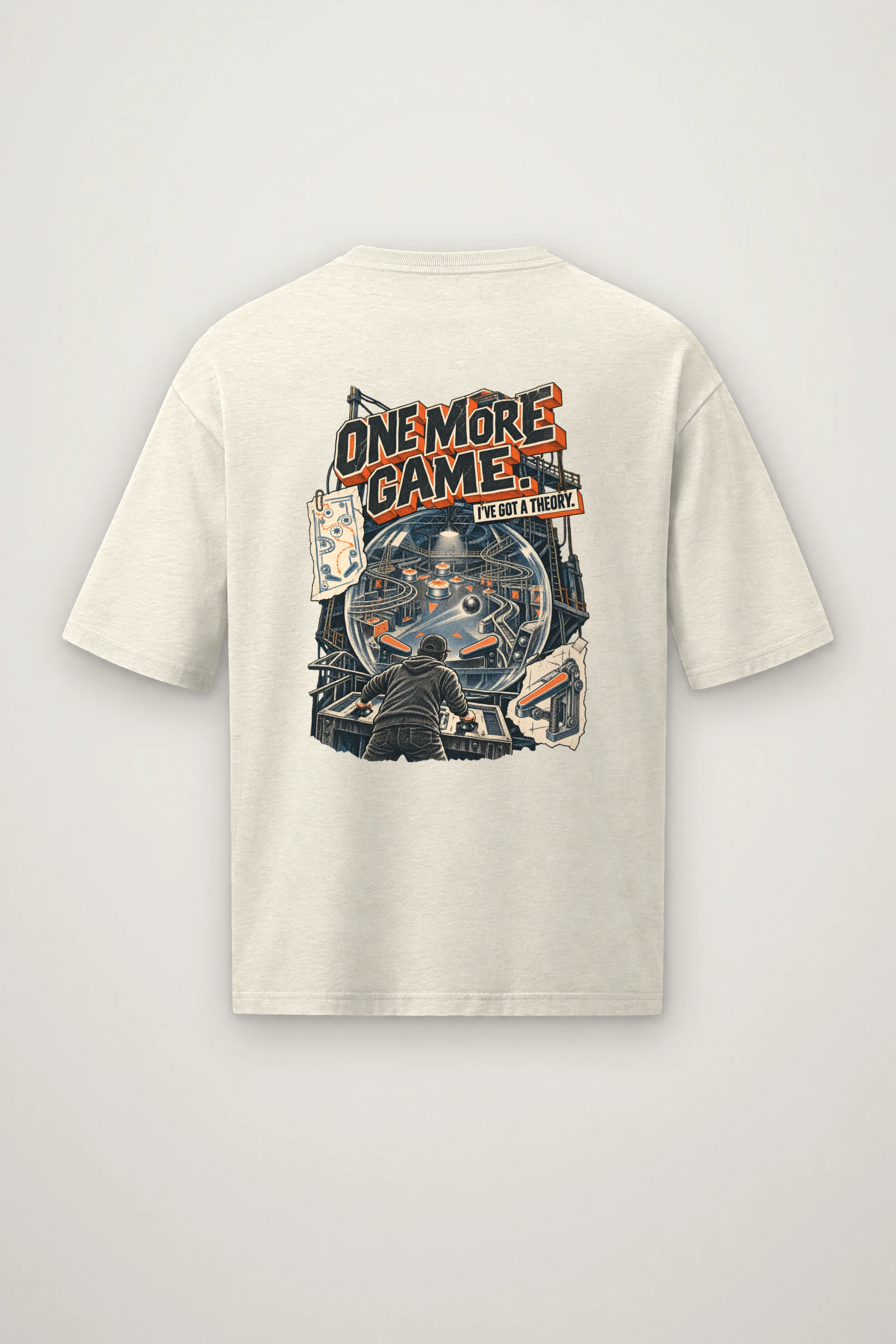 "One More Game" Men's Oversized Heavyweight Crewneck T-Shirt