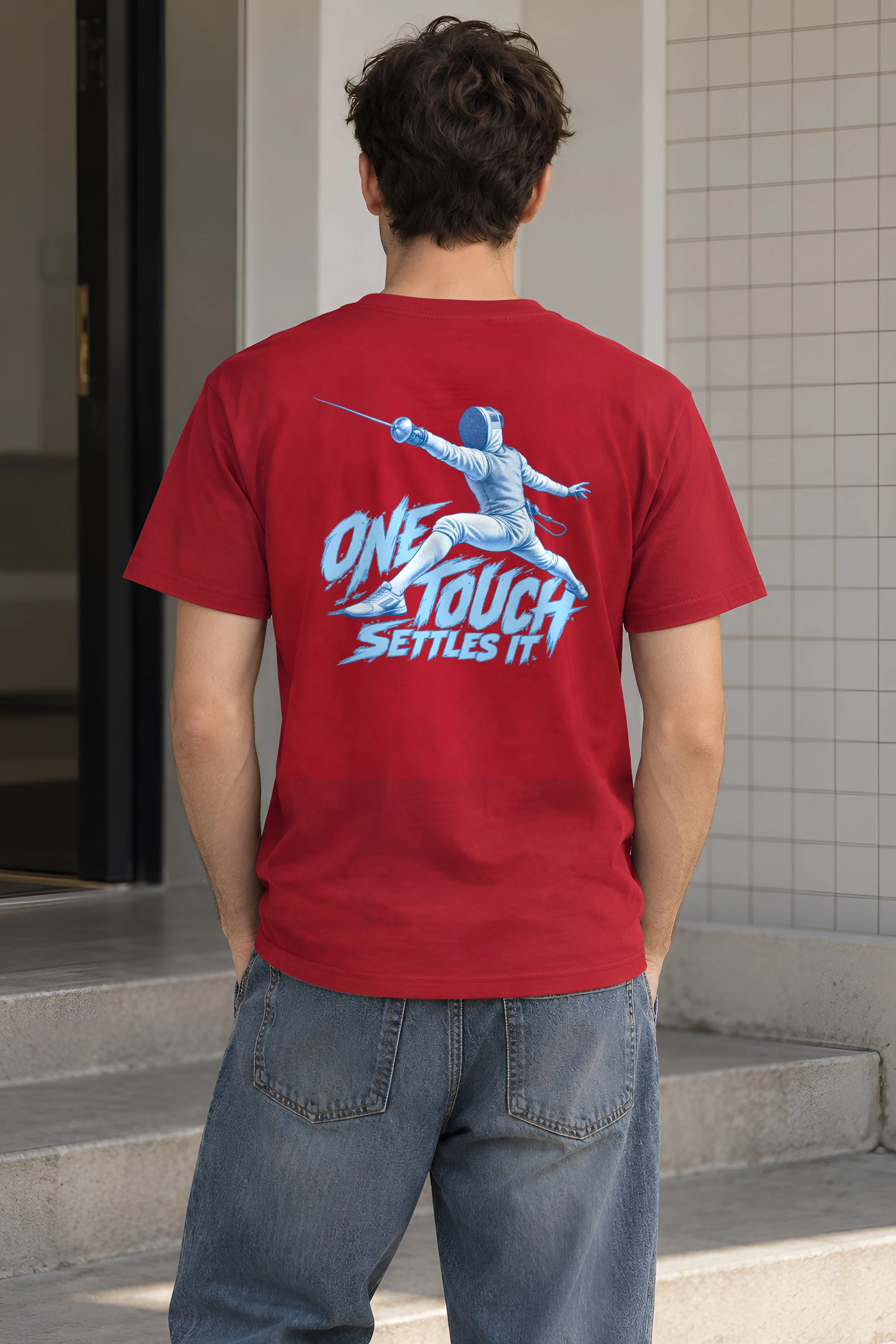 "One Touch Settles It" Heavyweight Unisex Crewneck T-shirt