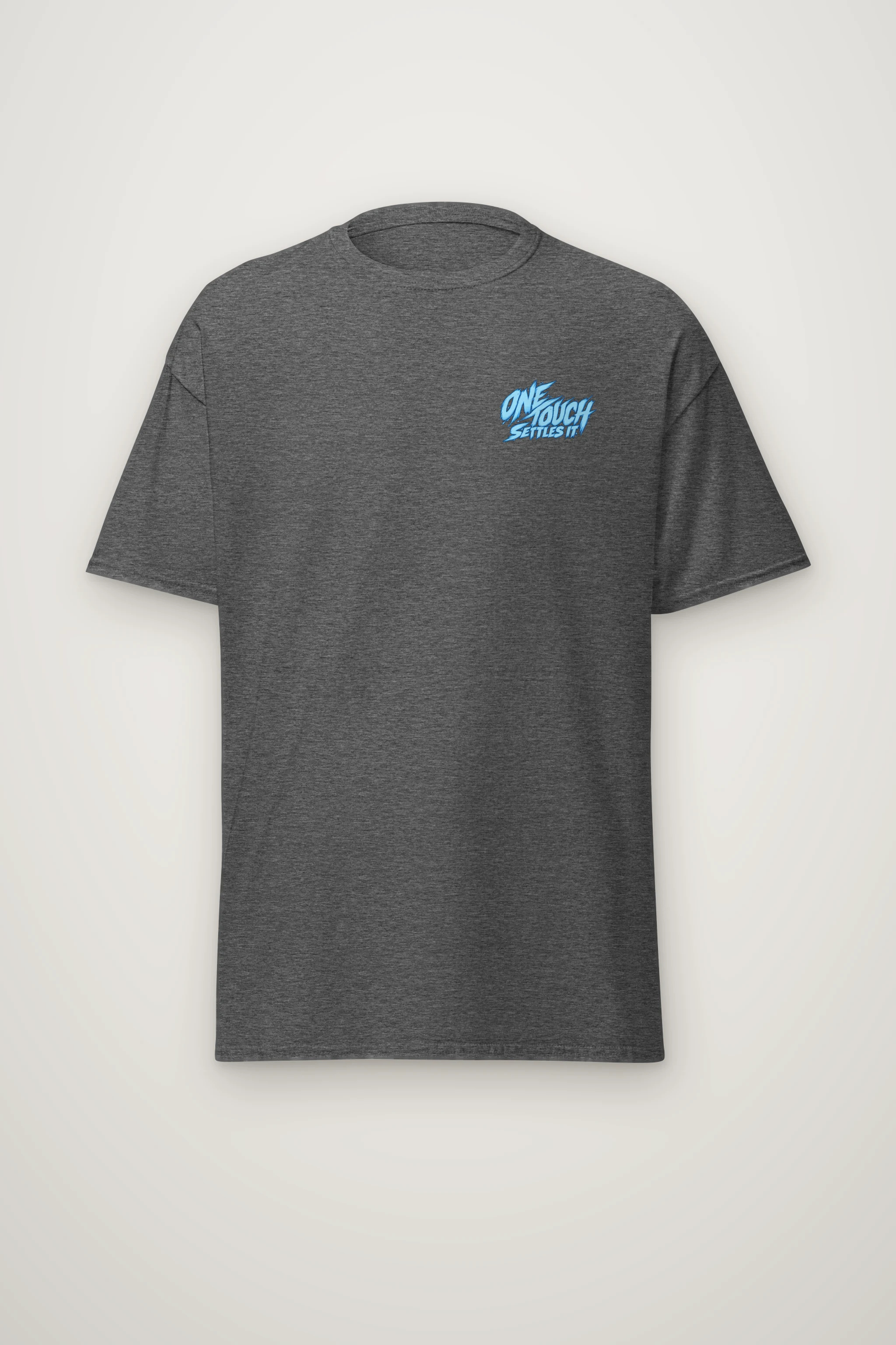 "One Touch Settles It" Heavyweight Unisex Crewneck T-shirt