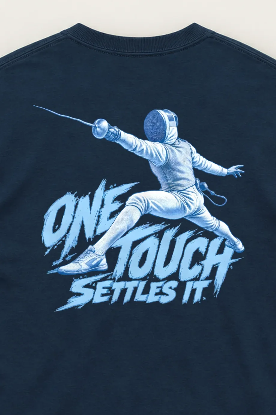 "One Touch Settles It" Unisex Longsleeve T-shirt - the graphic up close