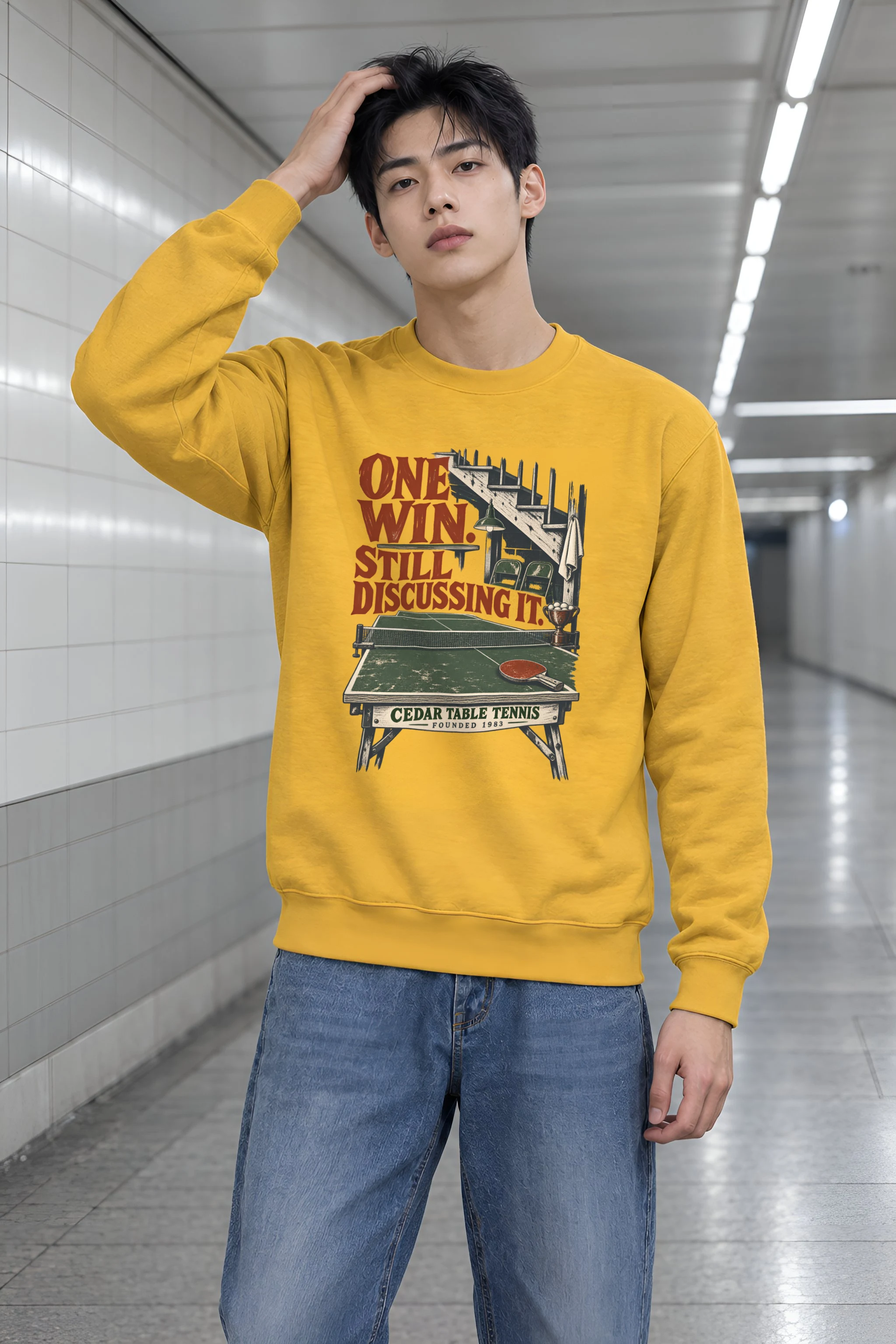 "One Win" Heavy Blend Unisex Crewneck Sweatshirt
