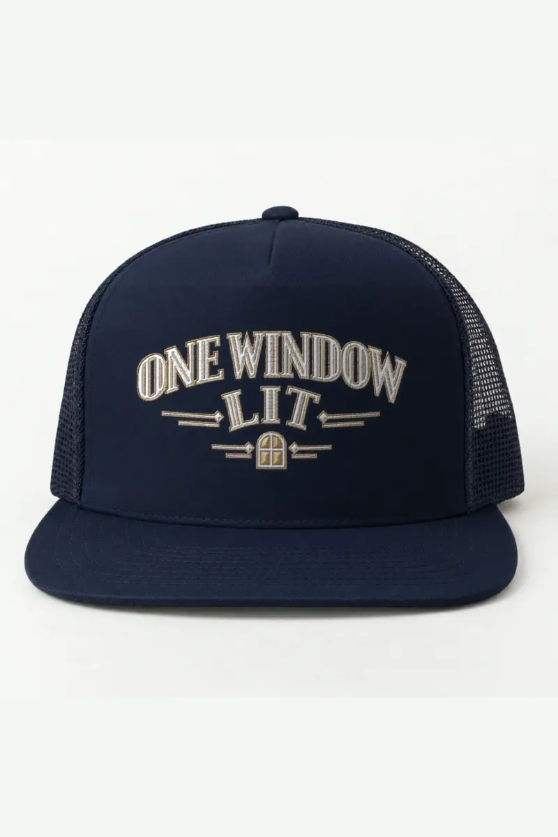 "One Window Lit" 5 Panel Trucker Cap · Embroidered