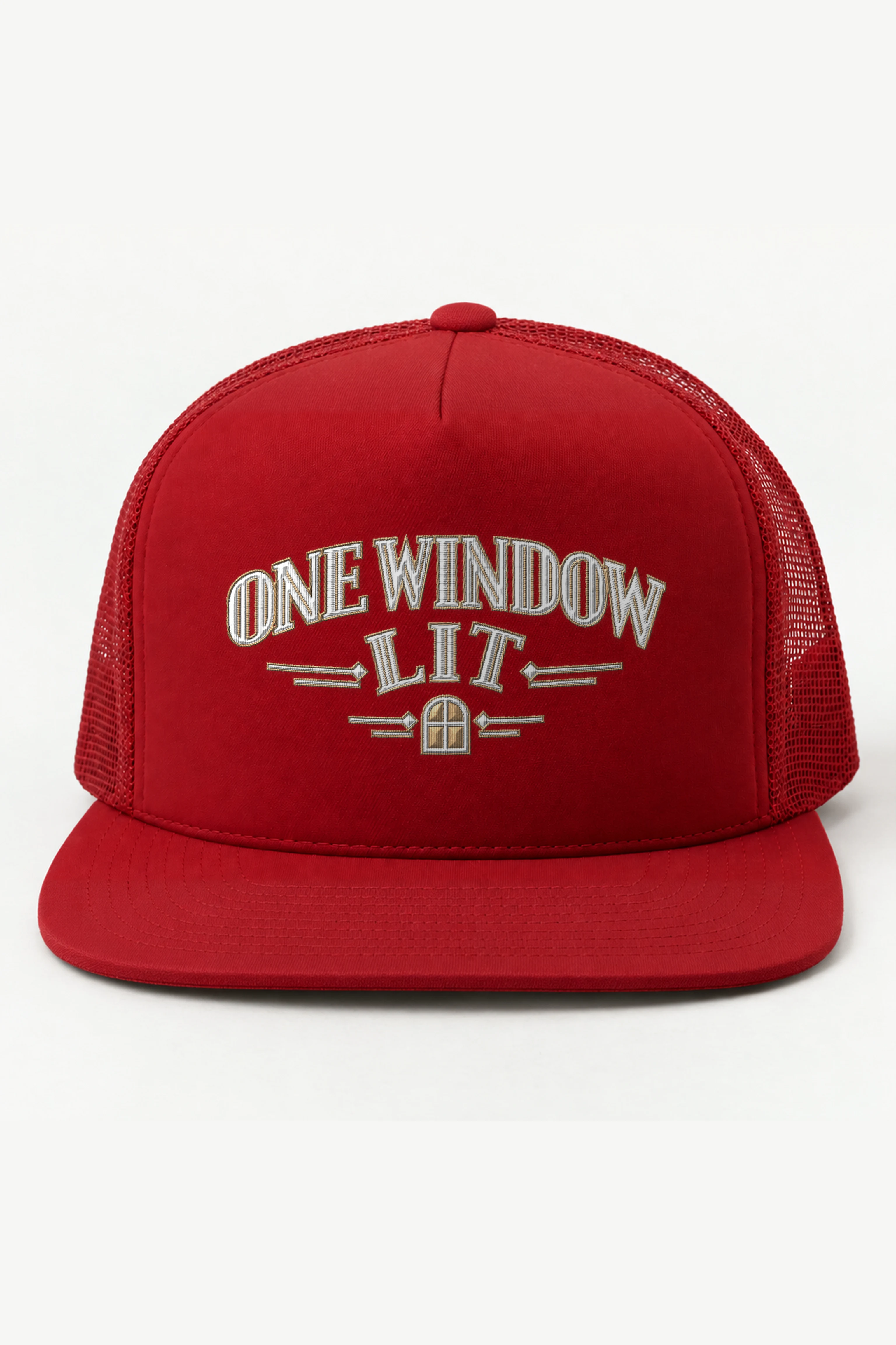 "One Window Lit" 5 Panel Trucker Cap · Embroidered