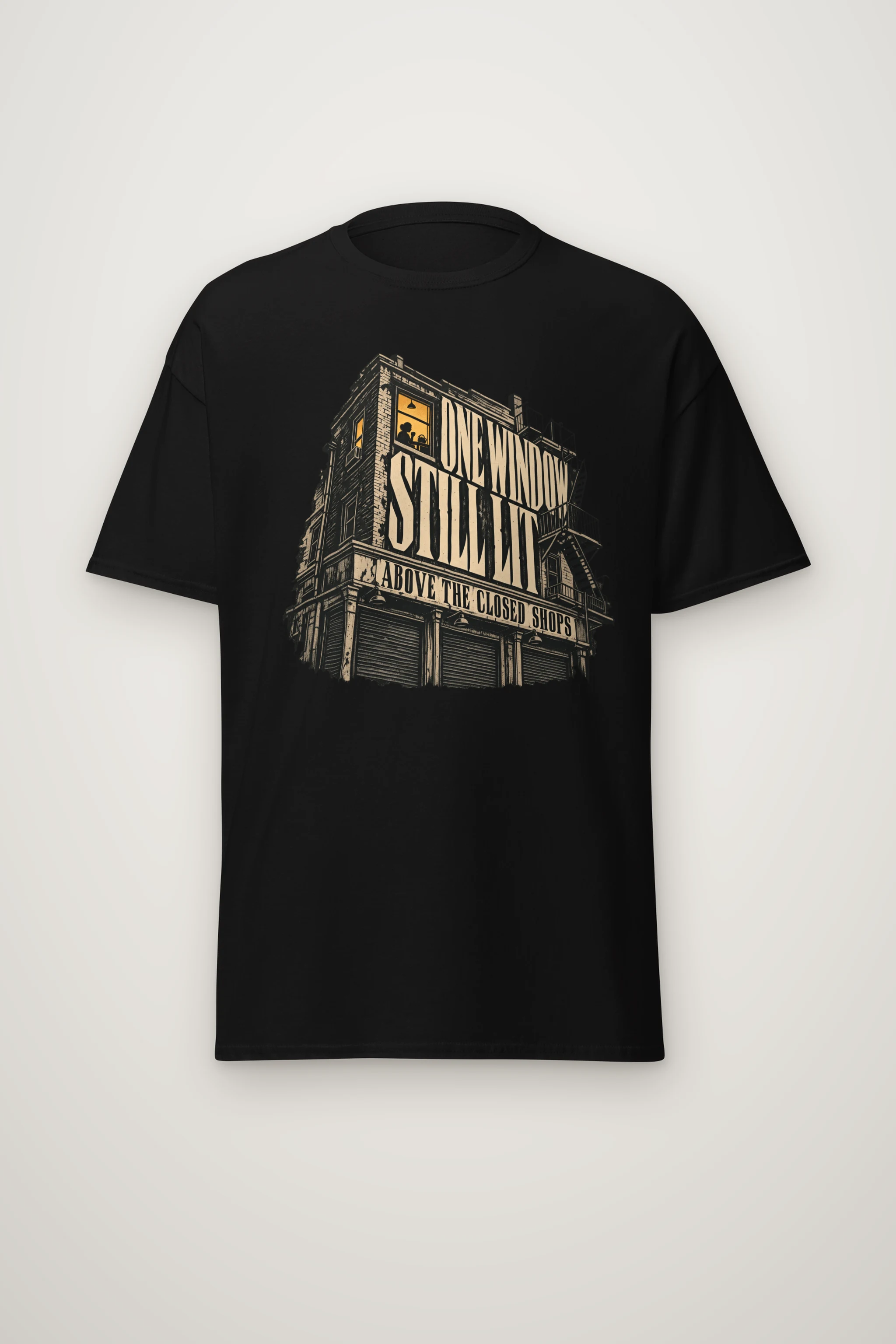 "One Window Still Lit" Heavyweight Unisex Crewneck T-shirt
