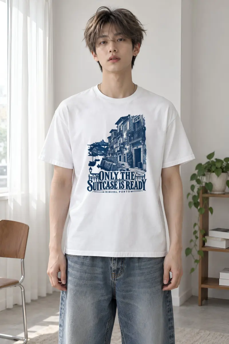 “Only the Suitcase Is Ready” Heavyweight Unisex Crewneck T-shirt