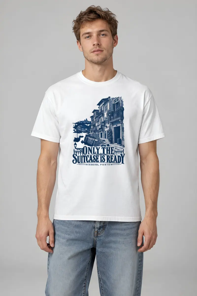 "Only the Suitcase Is Ready" Heavyweight Unisex Crewneck T-shirt