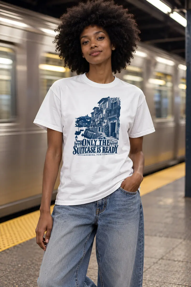 "Only the Suitcase Is Ready" Heavyweight Unisex Crewneck T-shirt