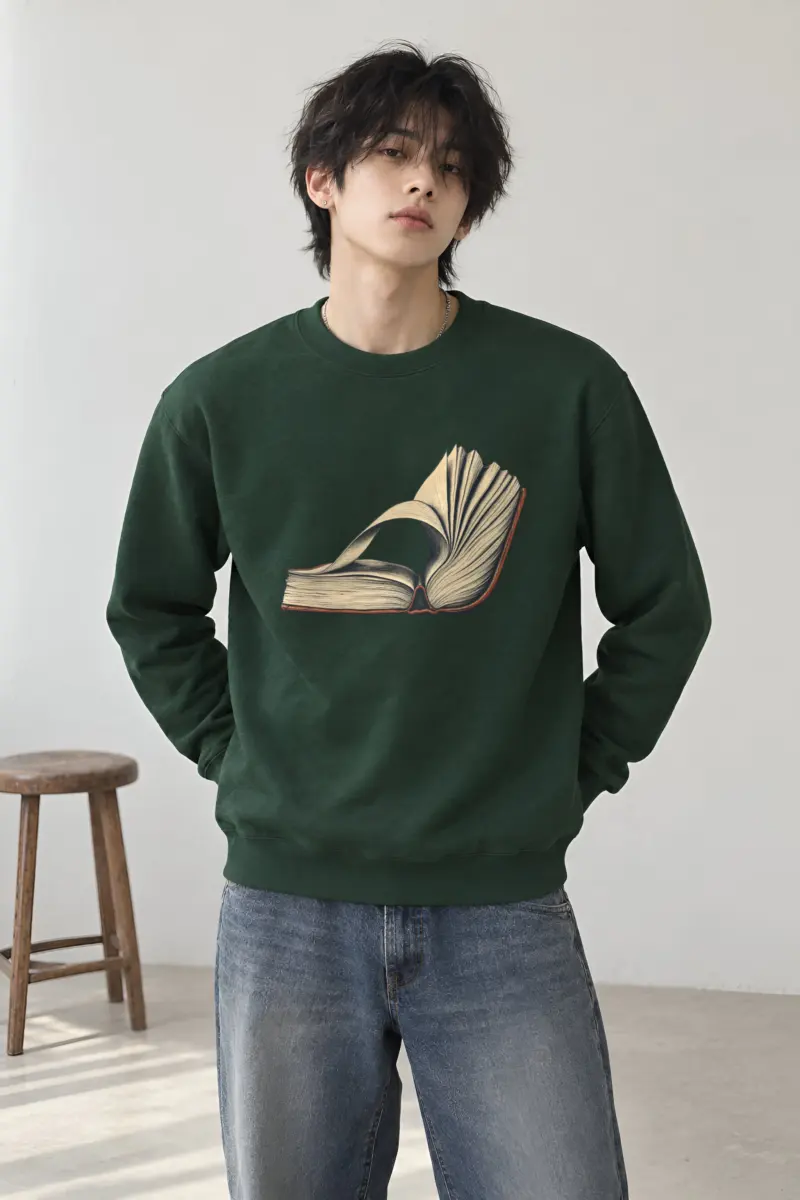 "Open Book Engraving" Heavy Blend Unisex Crewneck Sweatshirt