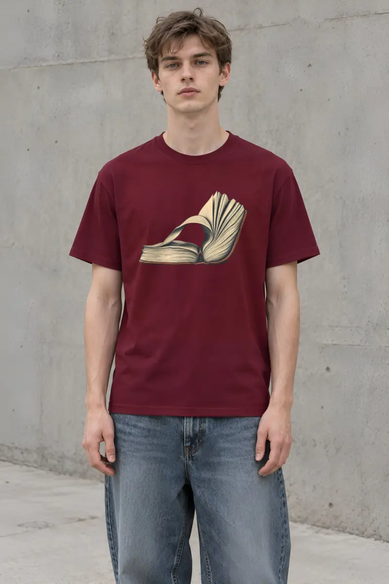 "Open Book Engraving" Heavyweight Unisex Crewneck T-shirt