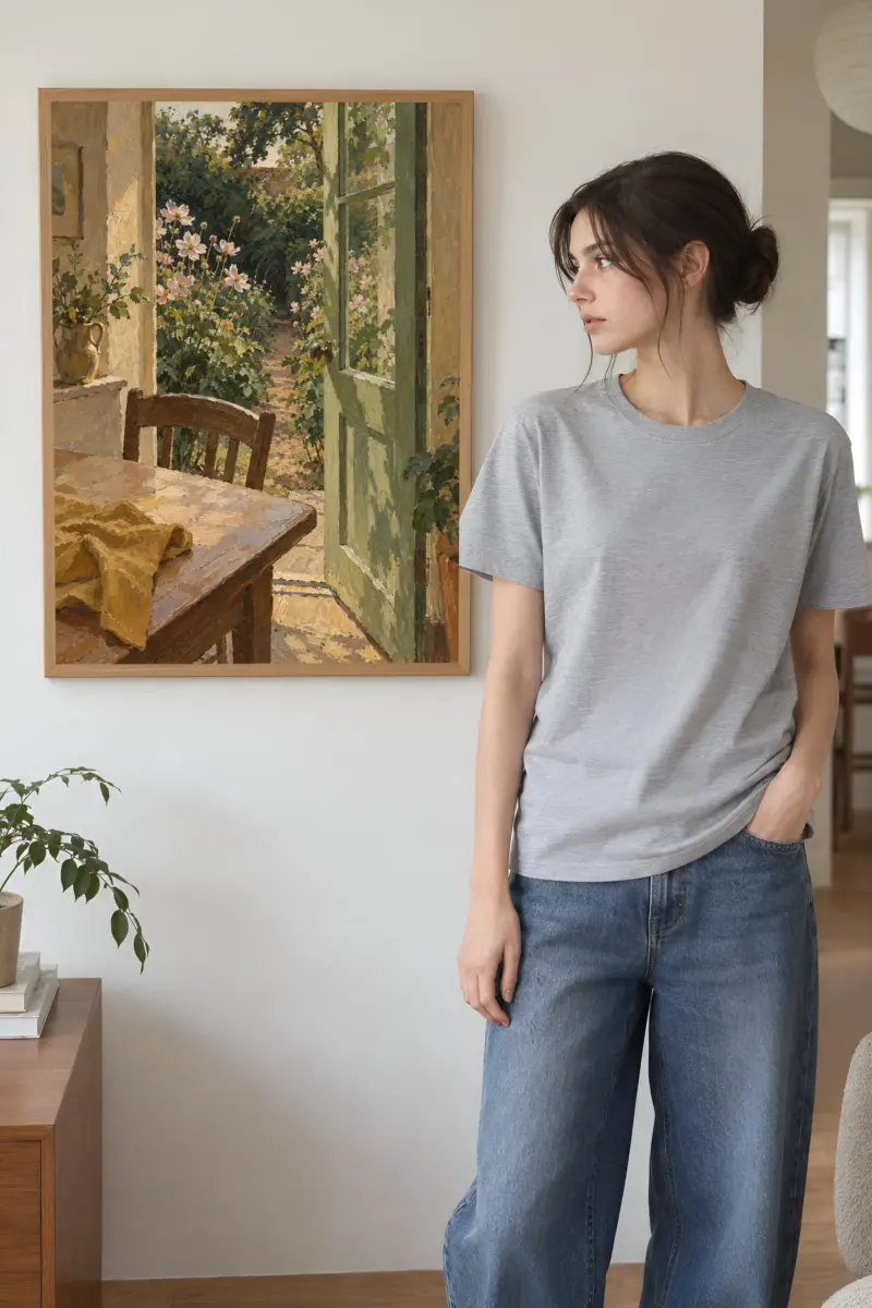 “Open Garden Door Painting” Premium Wooden Framed Poster