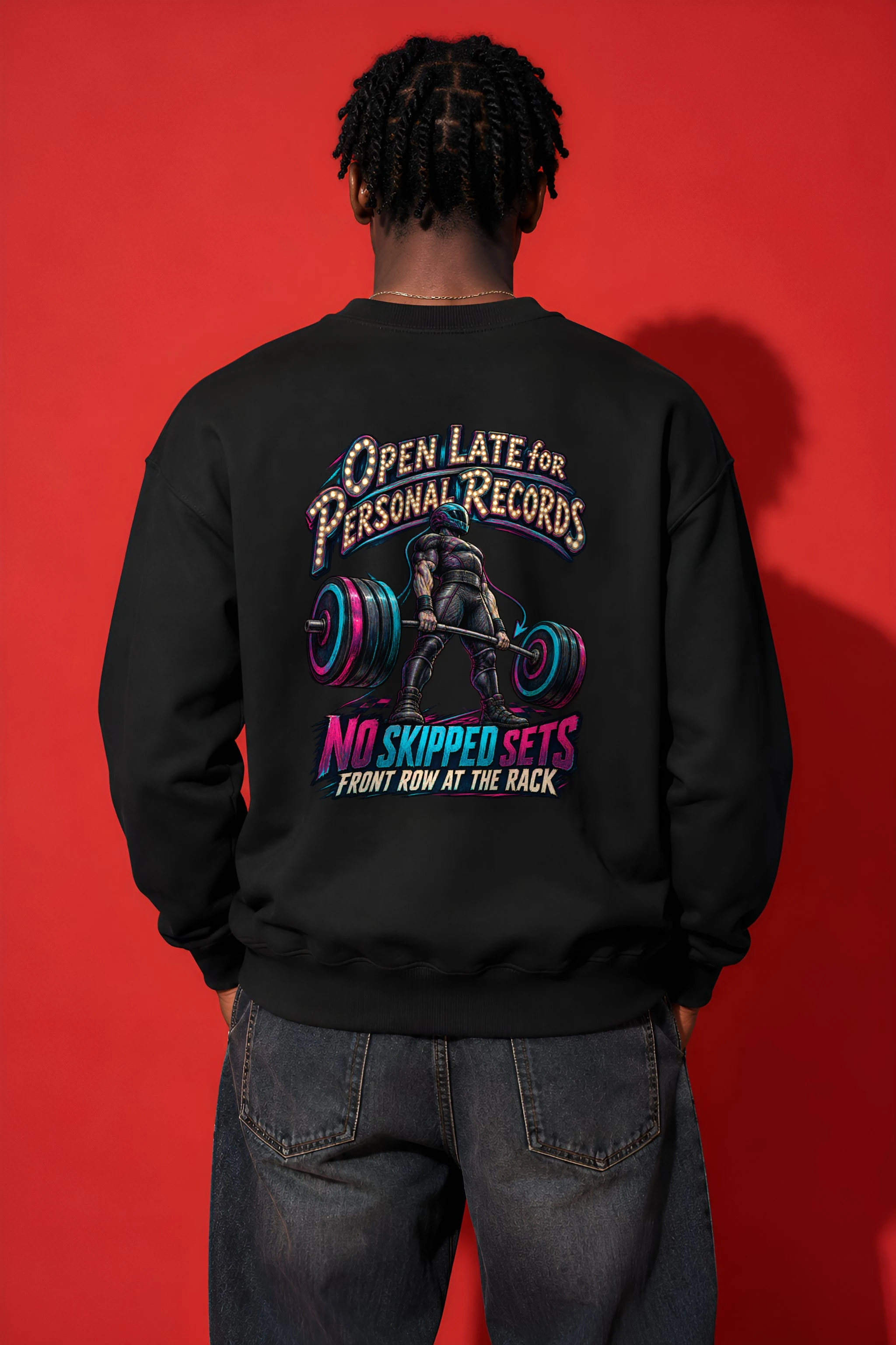 "Open Late for Personal Records" Heavy Blend Unisex Crewneck Sweatshirt